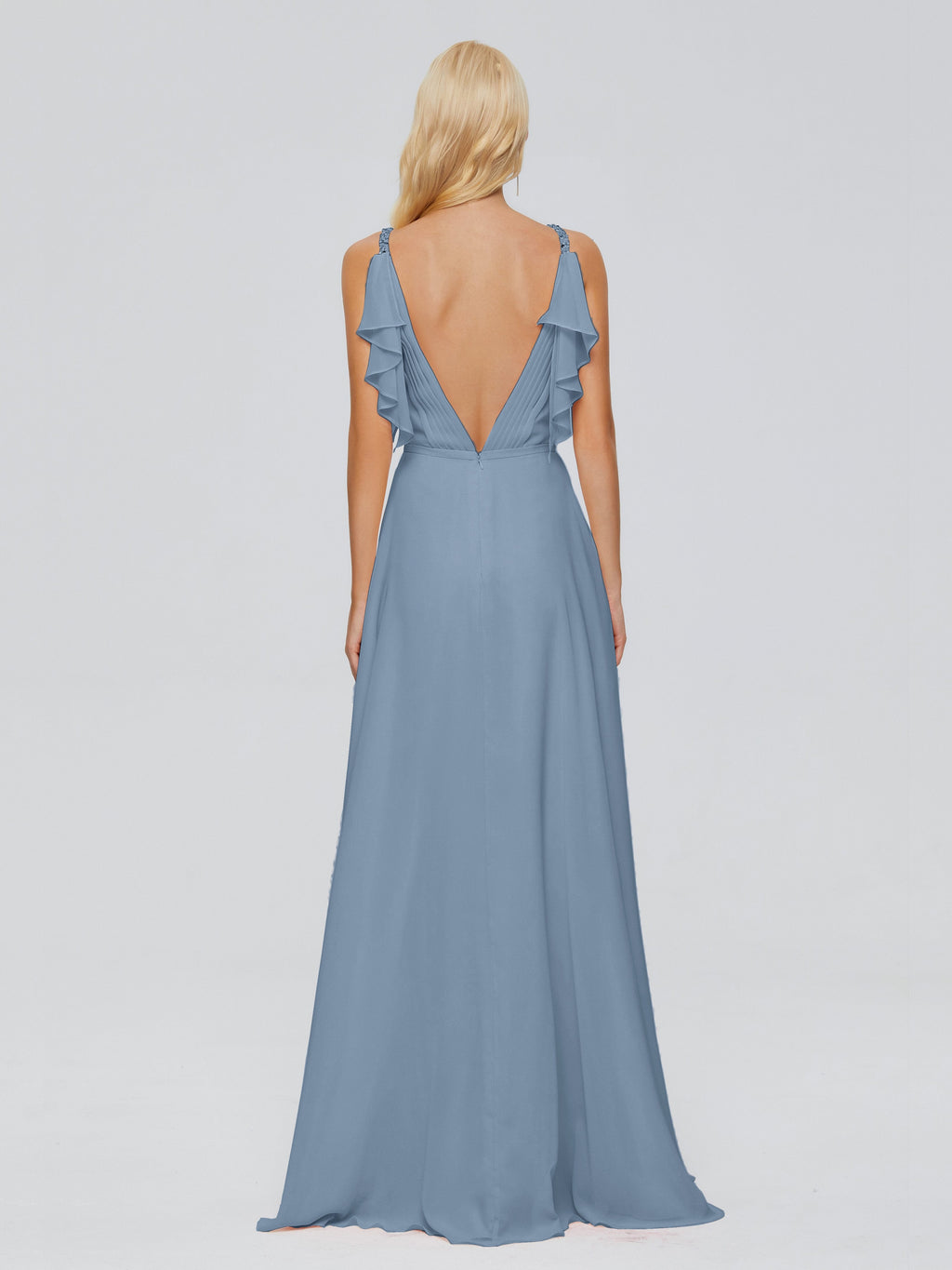 Brianna Straps V-back Chiffon Bridesmaid Dresses