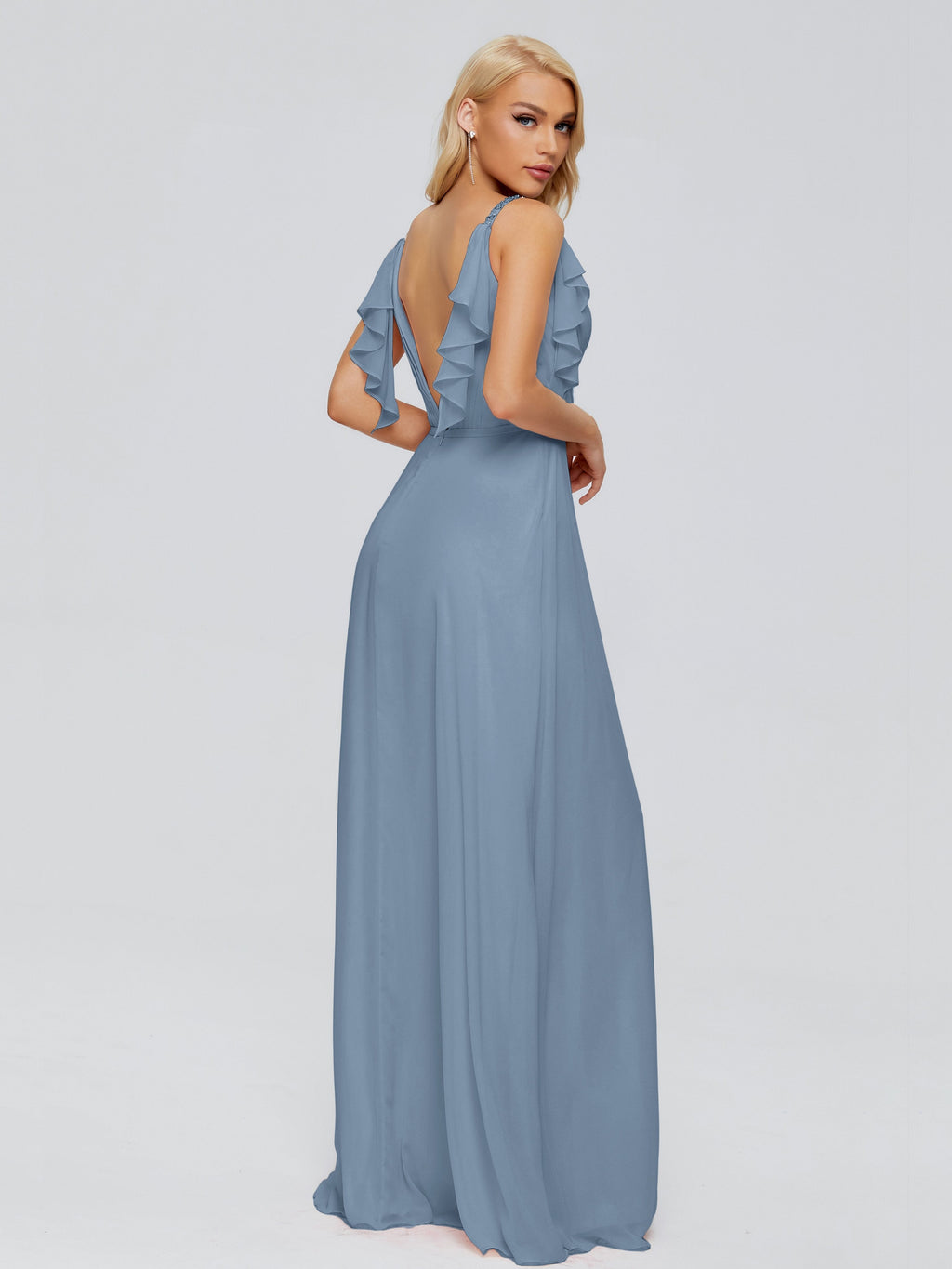 Brianna Straps V-back Chiffon Bridesmaid Dresses