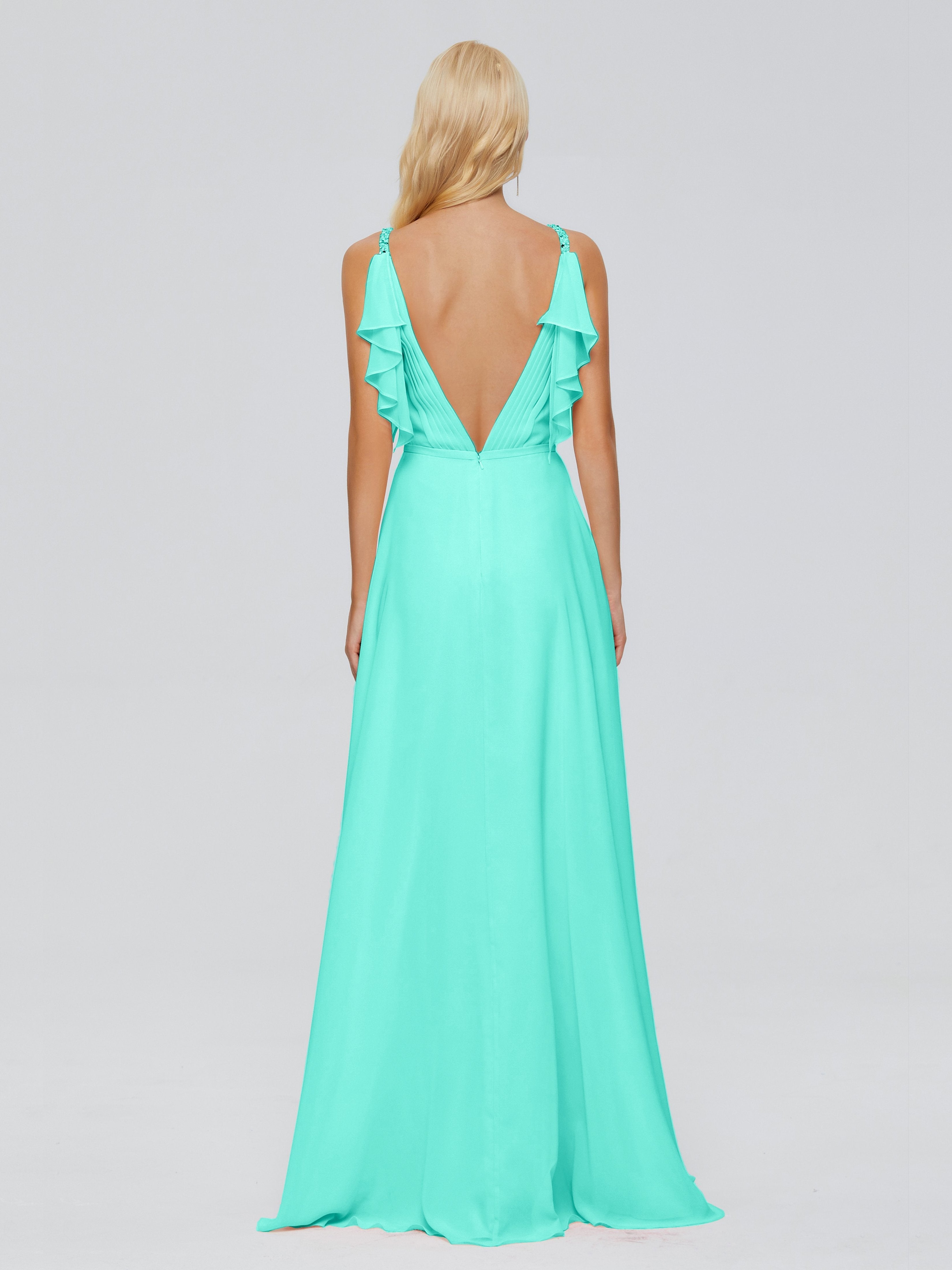 Brianna Straps V-back Chiffon Bridesmaid Dresses