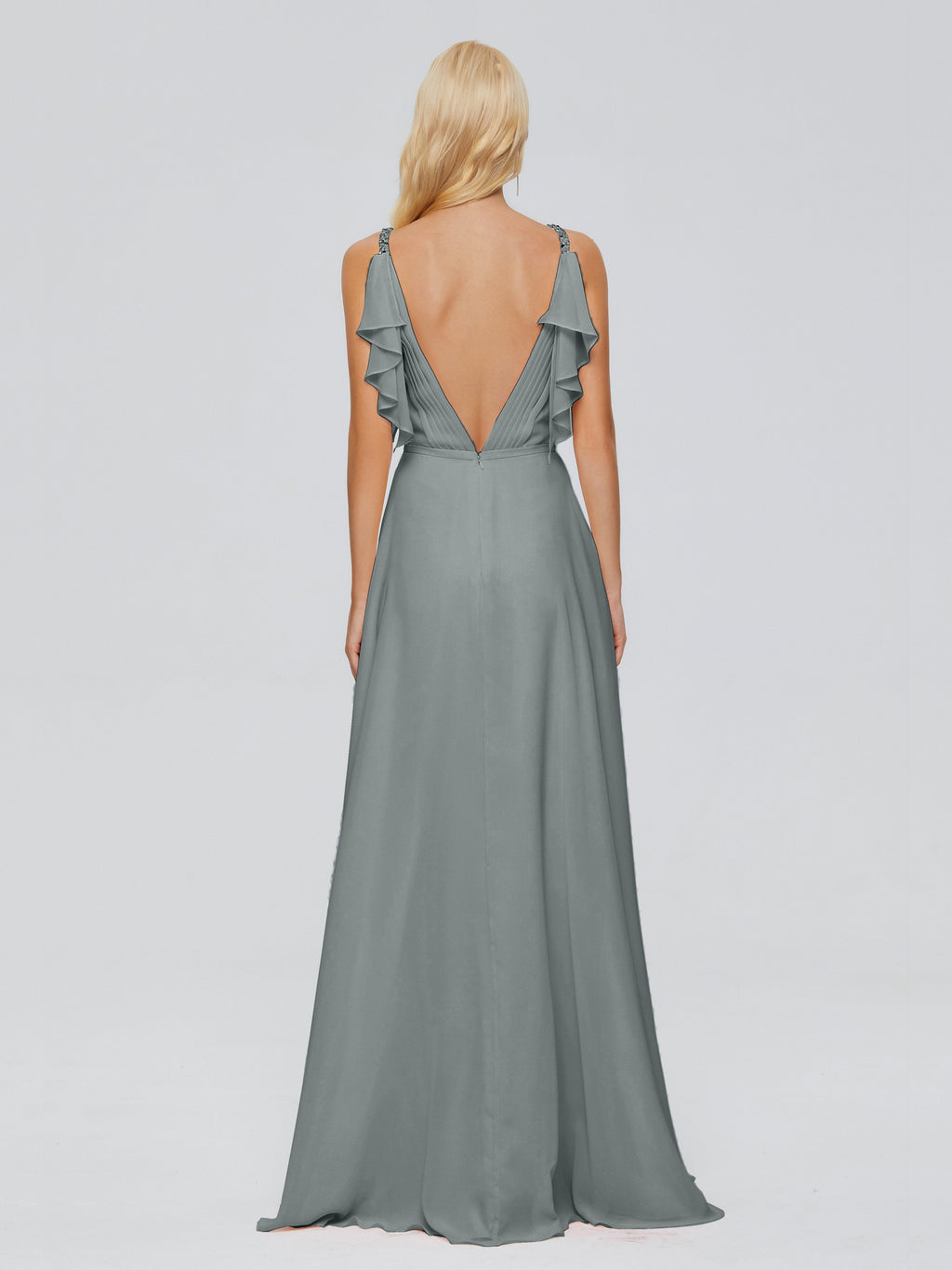 Brianna Straps V-back Chiffon Bridesmaid Dresses