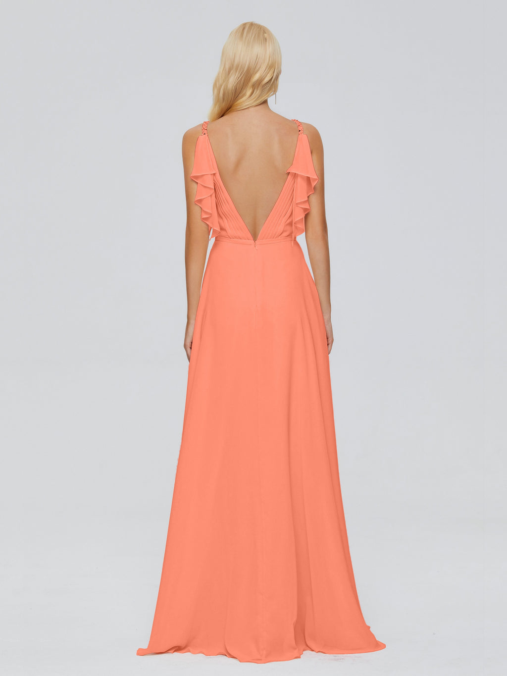 Brianna Straps V-back Chiffon Bridesmaid Dresses