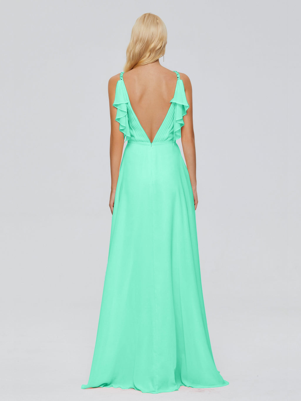 Brianna Straps V-back Chiffon Bridesmaid Dresses