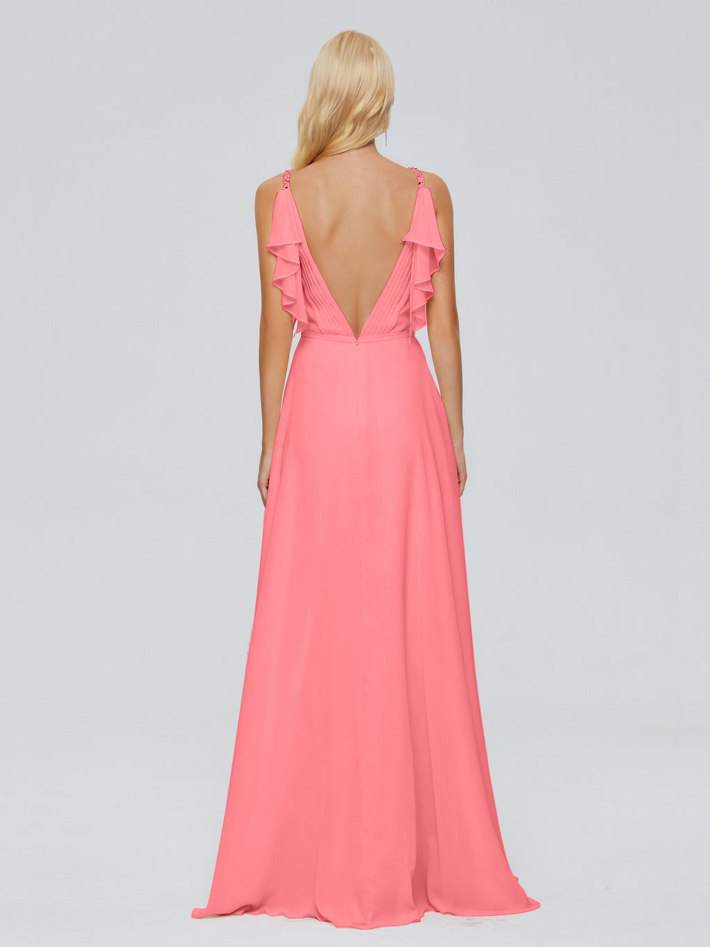 Brianna Straps V-back Chiffon Bridesmaid Dresses