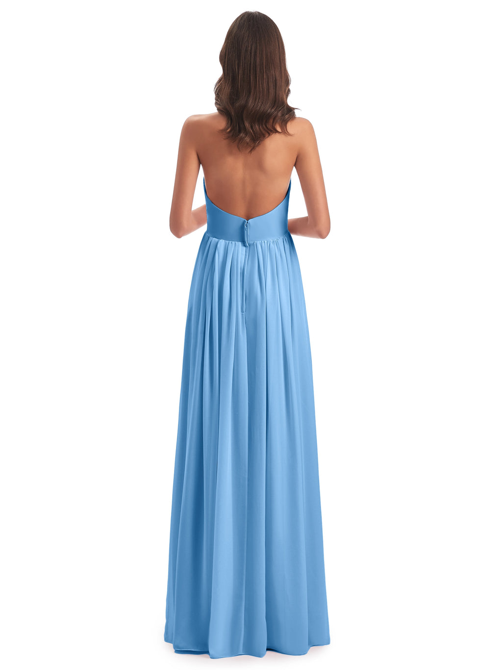 Camila A-line Halter Pleating Long Bridesmaid Dresses