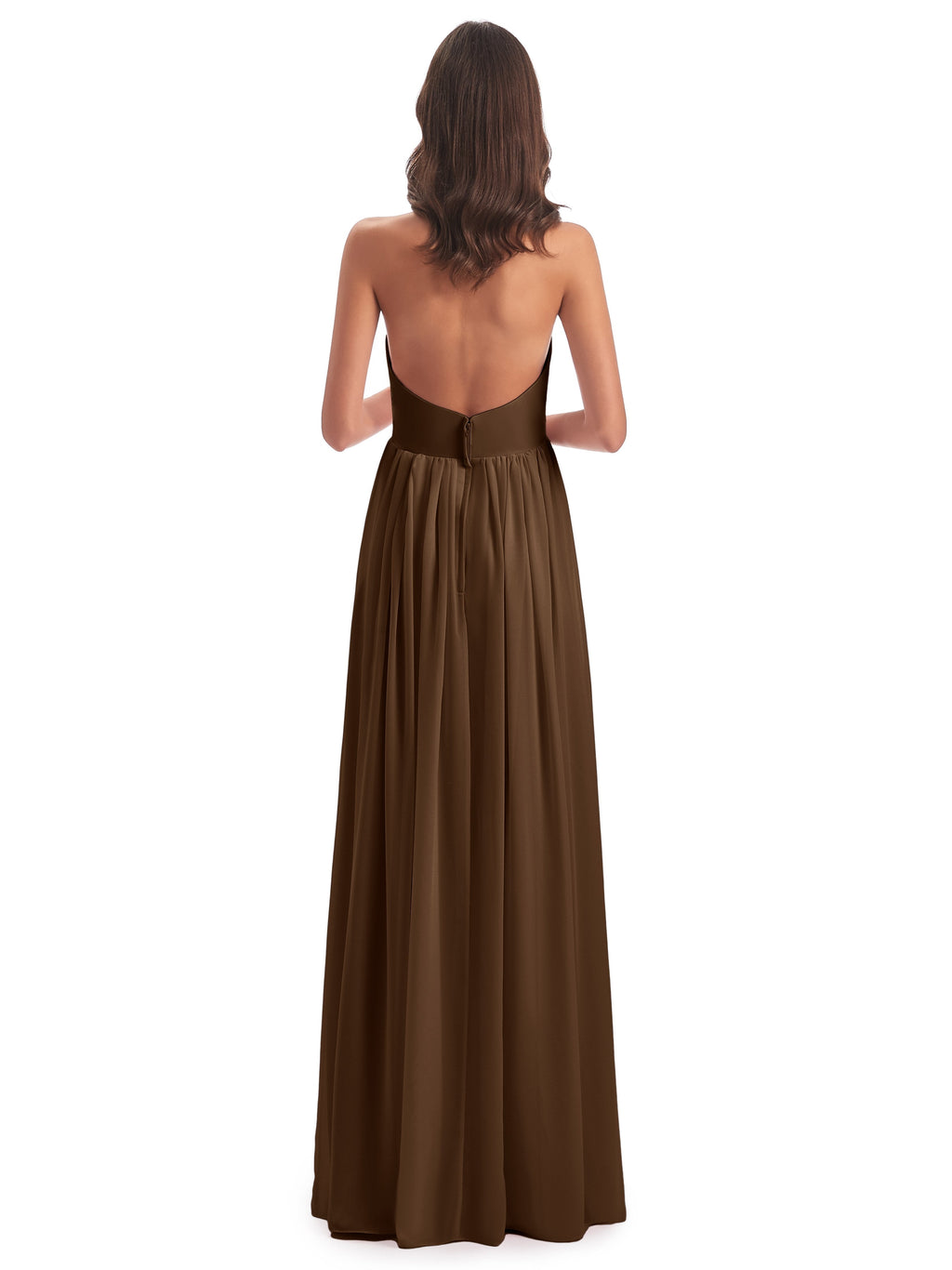 Camila A-line Halter Pleating Long Bridesmaid Dresses
