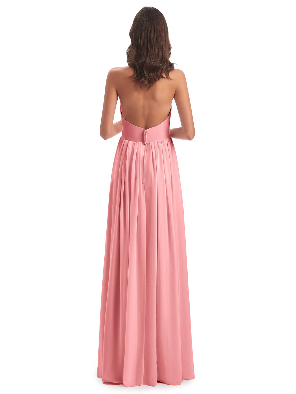 Camila A-line Halter Pleating Long Bridesmaid Dresses