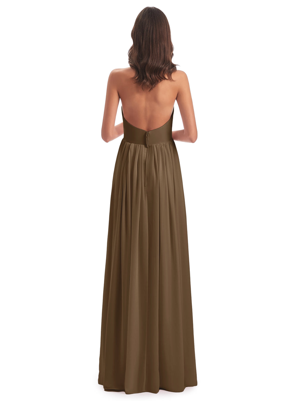 Camila A-line Halter Pleating Long Bridesmaid Dresses