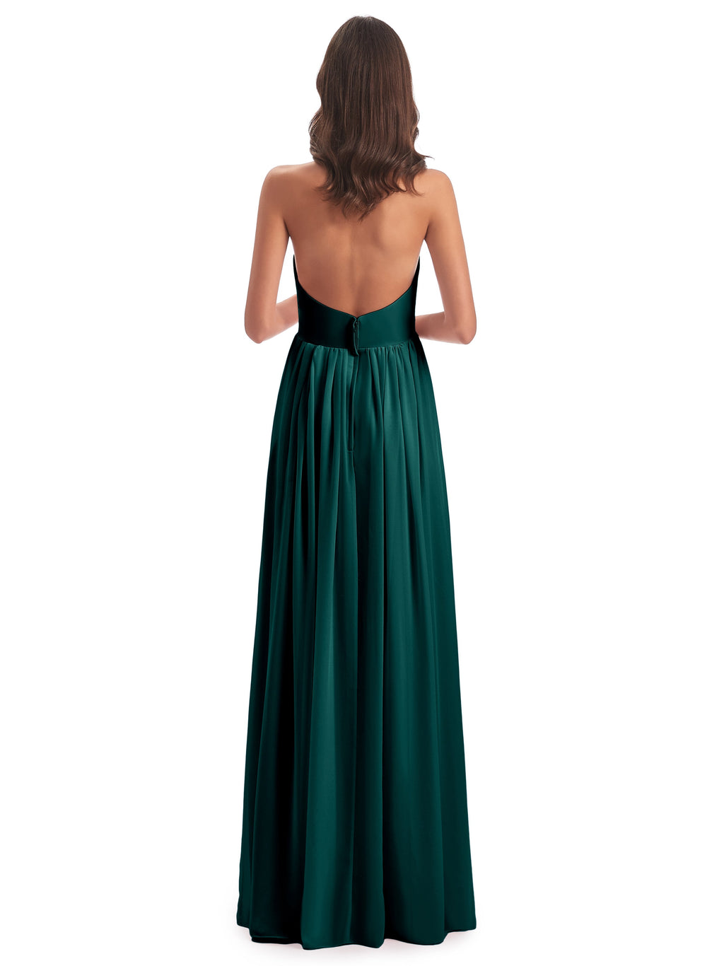 Camila A-line Halter Pleating Long Bridesmaid Dresses