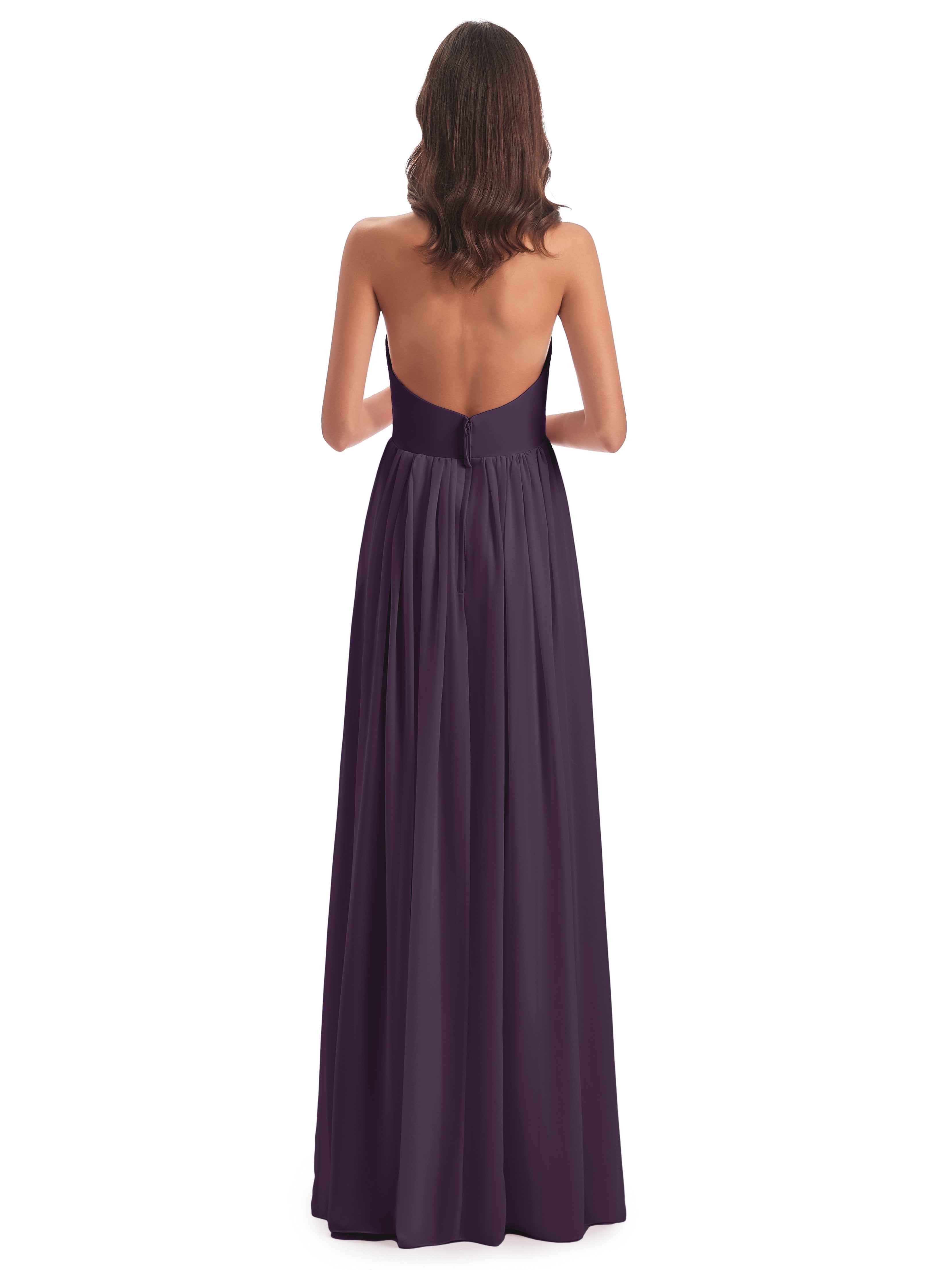 Camila A-line Halter Pleating Long Bridesmaid Dresses