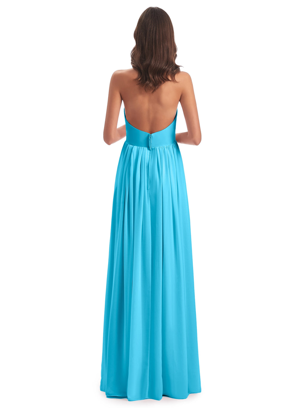 Camila A-line Halter Pleating Long Bridesmaid Dresses