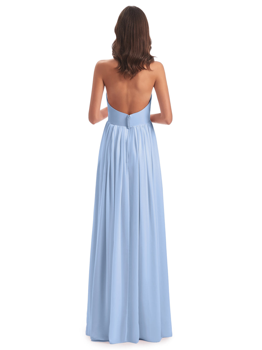 Camila A-line Halter Pleating Long Bridesmaid Dresses