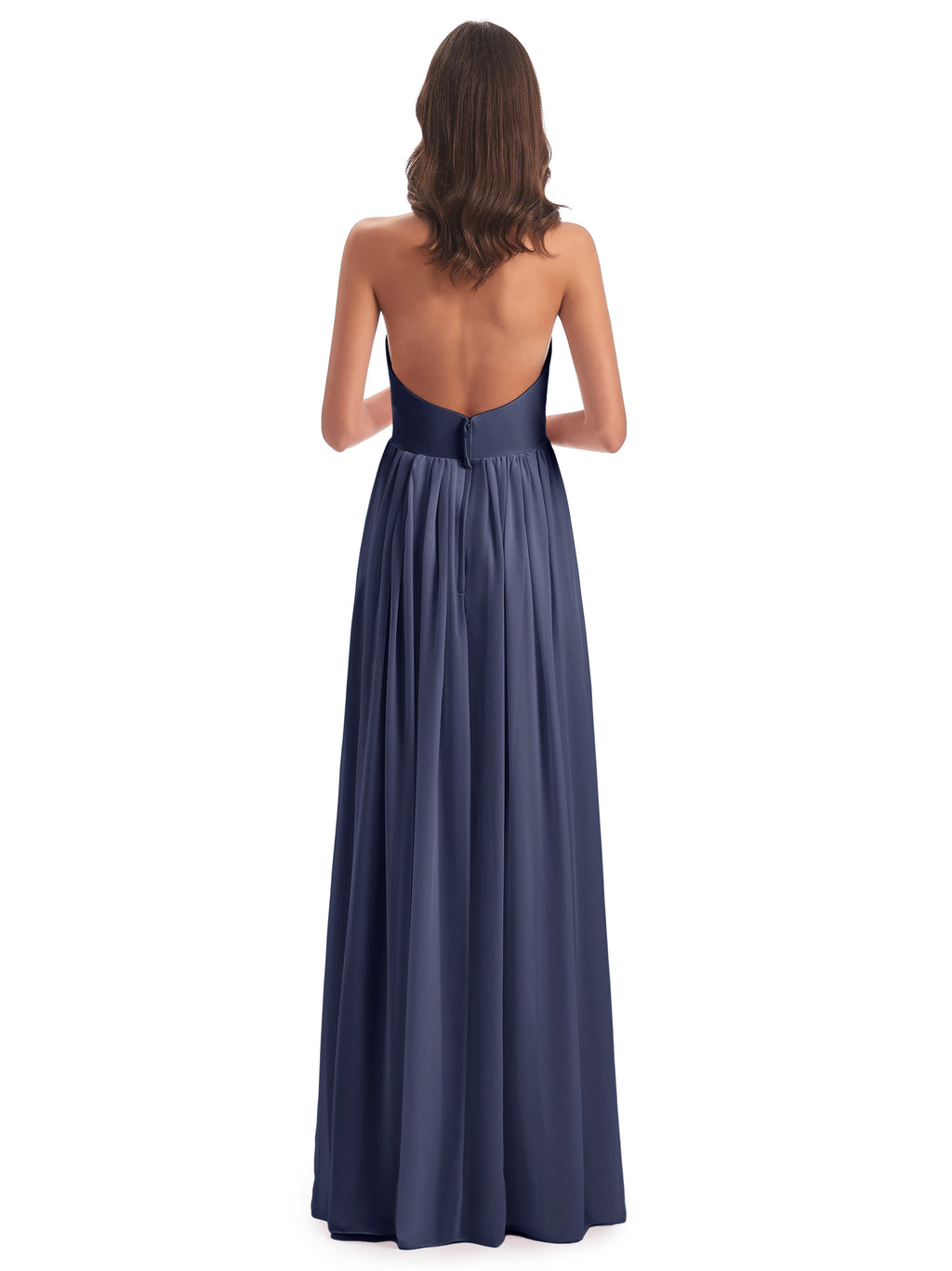 Camila A-line Halter Pleating Long Bridesmaid Dresses