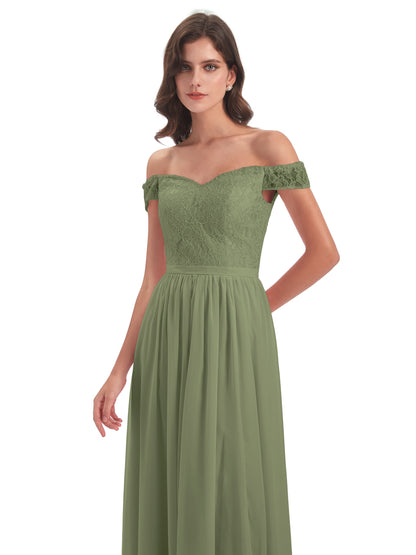 Charlotte Floor Length Off The Shoulder Bridesmaid Dresses