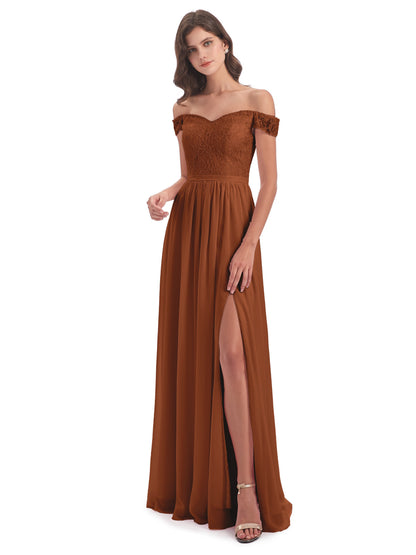 Charlotte Floor Length Off The Shoulder Bridesmaid Dresses