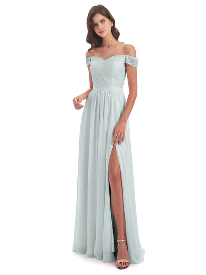 Charlotte Floor Length Off The Shoulder Bridesmaid Dresses