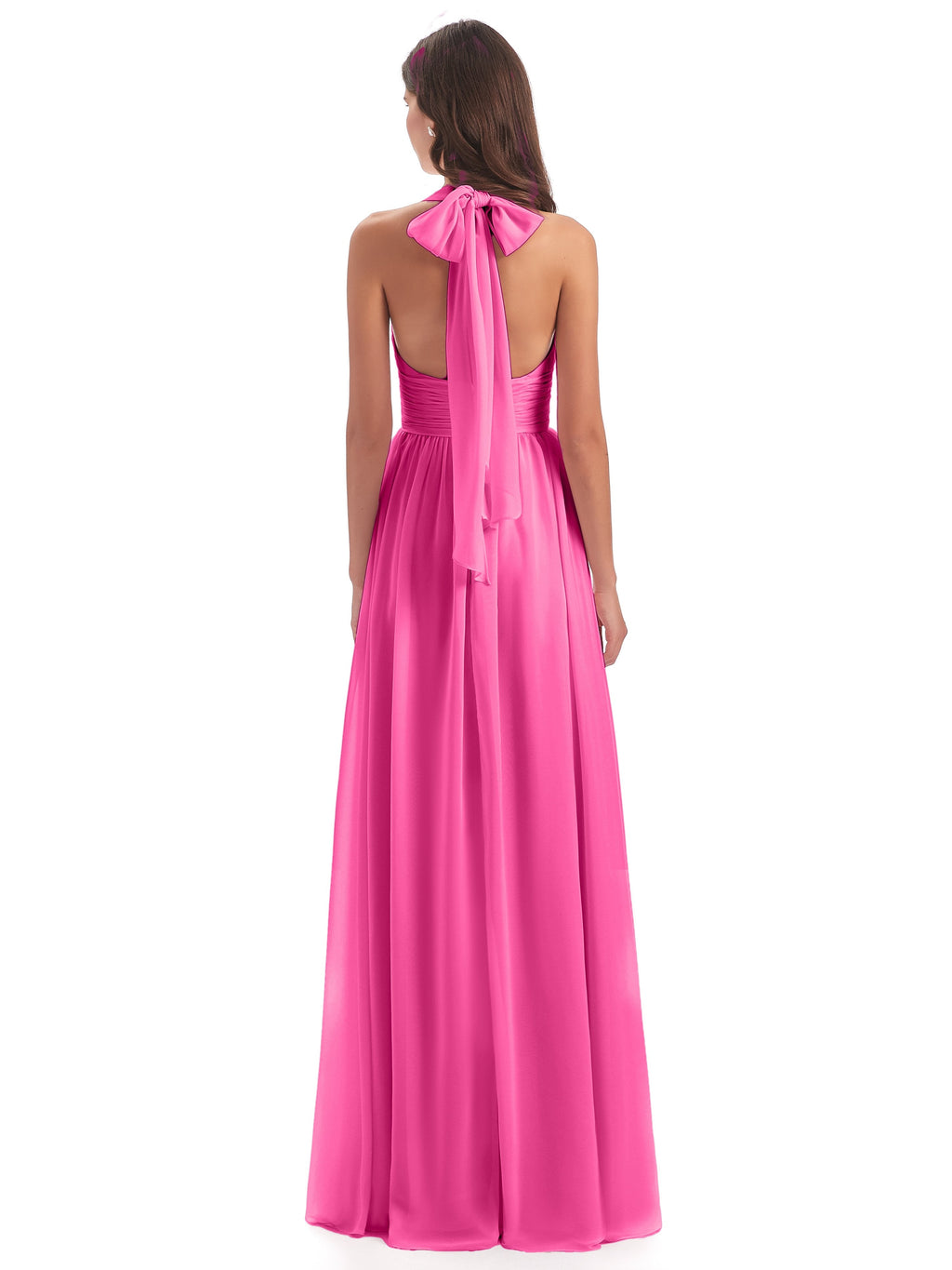 Emily Floor Length V Neck Split Chiffon Bridesmaid Dresses