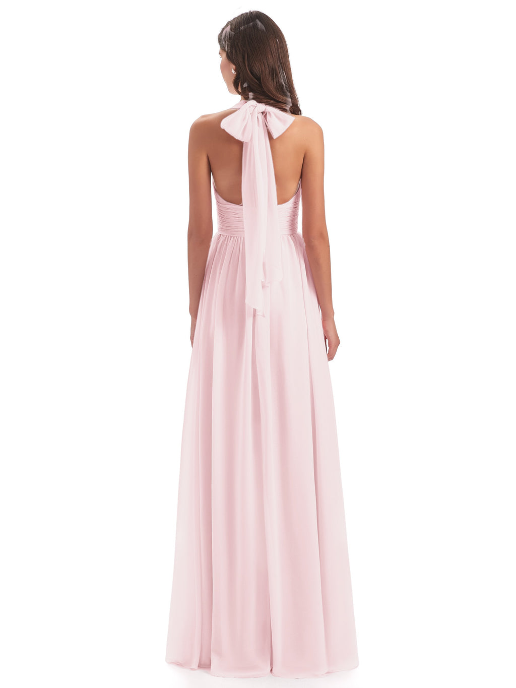 Emily Floor Length V Neck Split Chiffon Bridesmaid Dresses