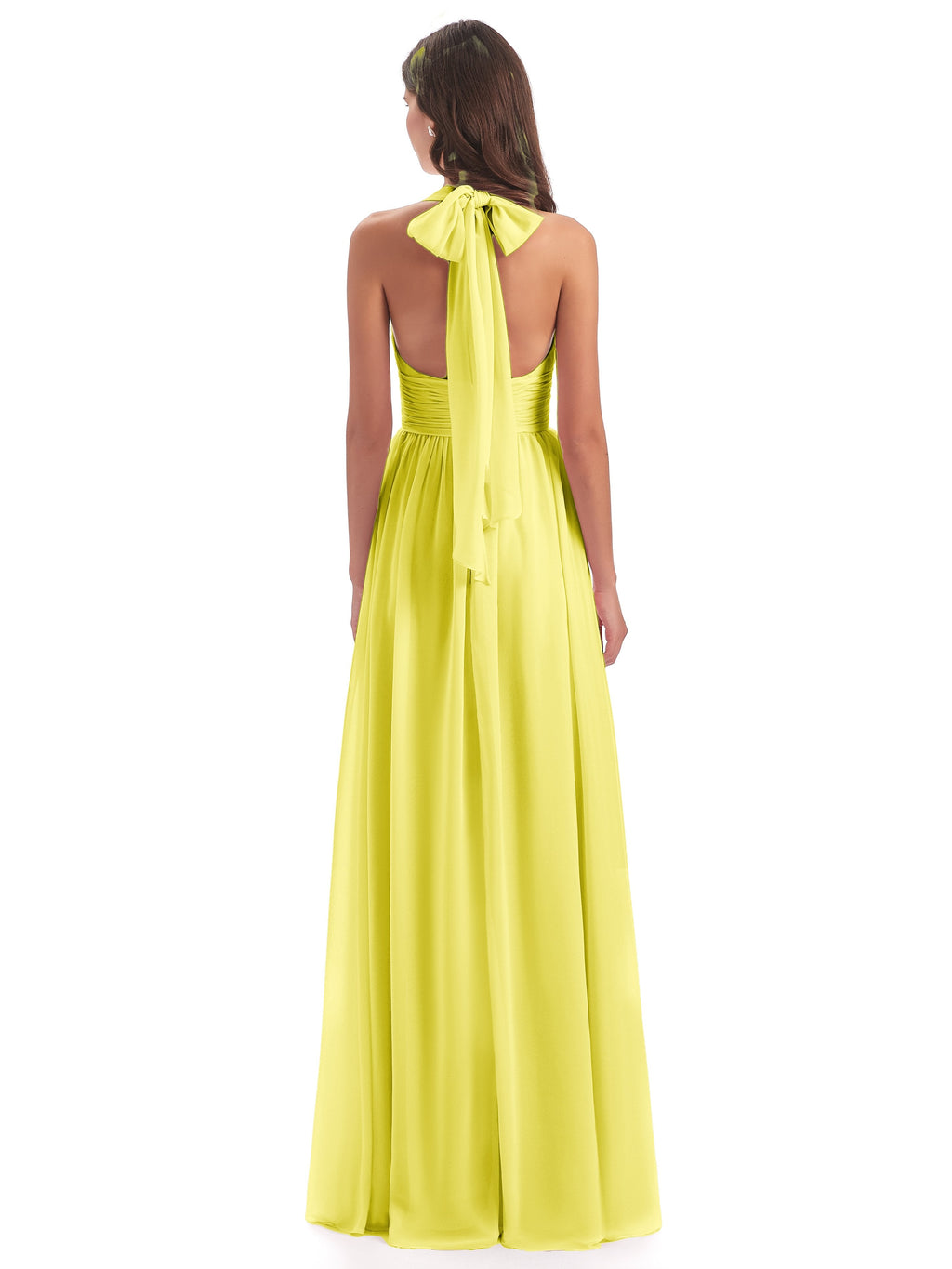 Emily Floor Length V Neck Split Chiffon Bridesmaid Dresses