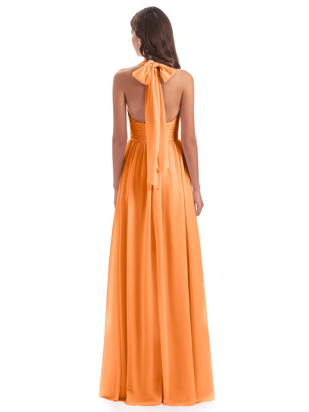 Emily Floor Length V Neck Split Chiffon Bridesmaid Dresses