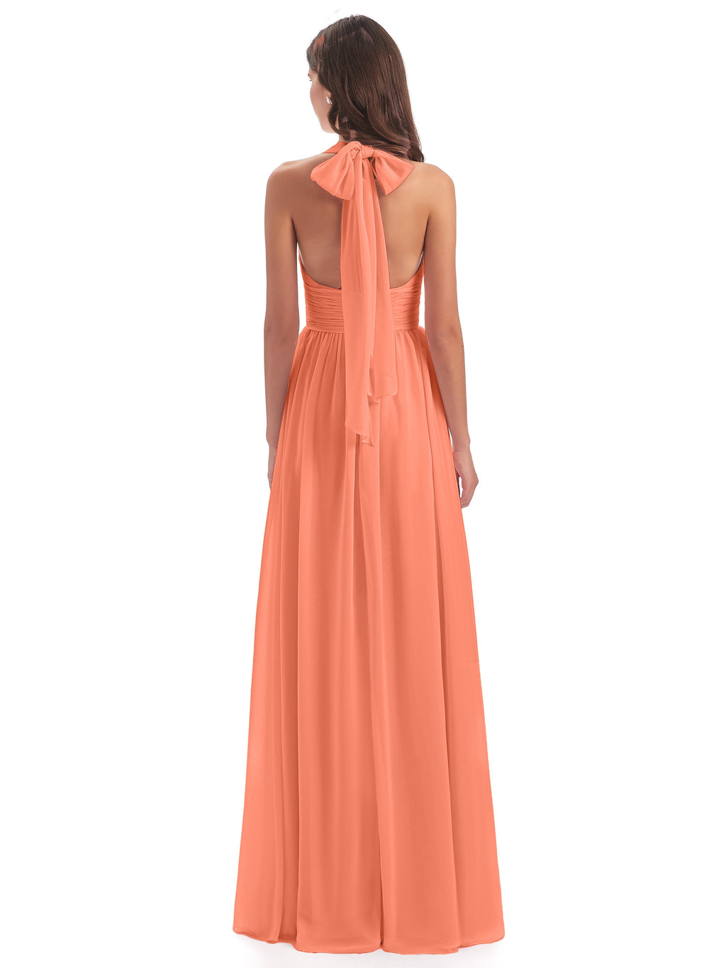 Emily Floor Length V Neck Split Chiffon Bridesmaid Dresses