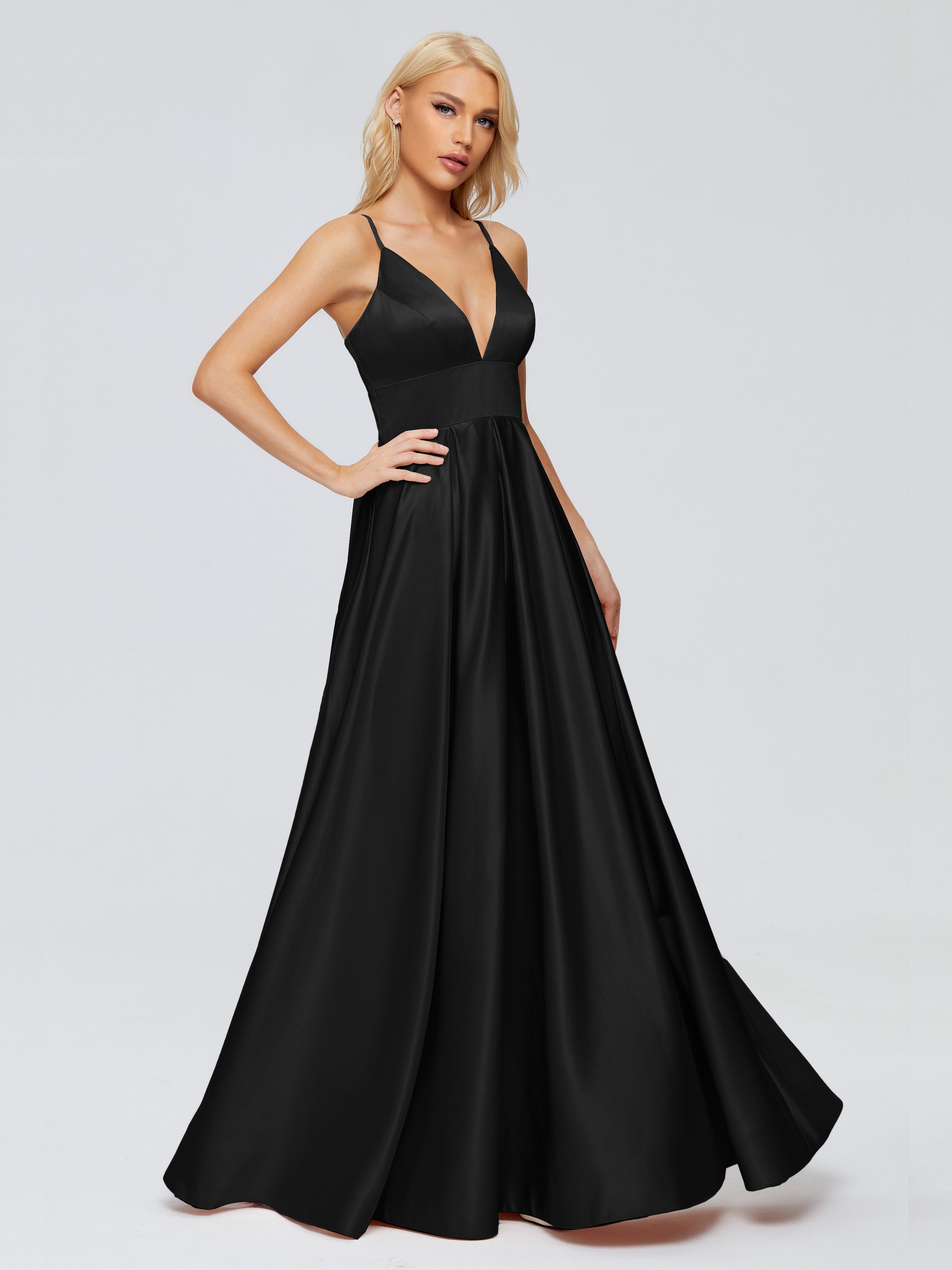 Faith Spaghetti Straps Satin Bridesmaid Dress