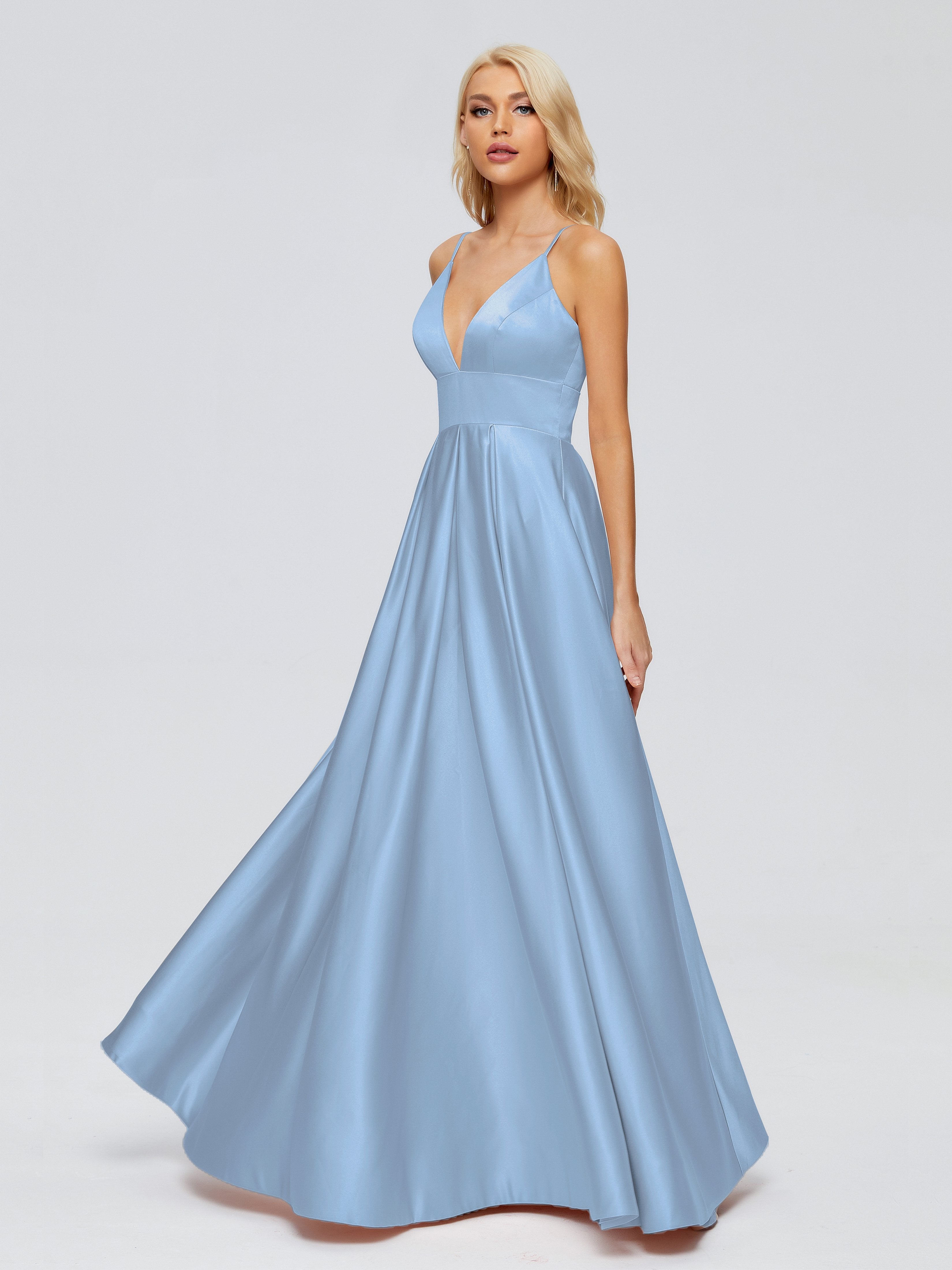 Faith Spaghetti Straps Satin Bridesmaid Dress