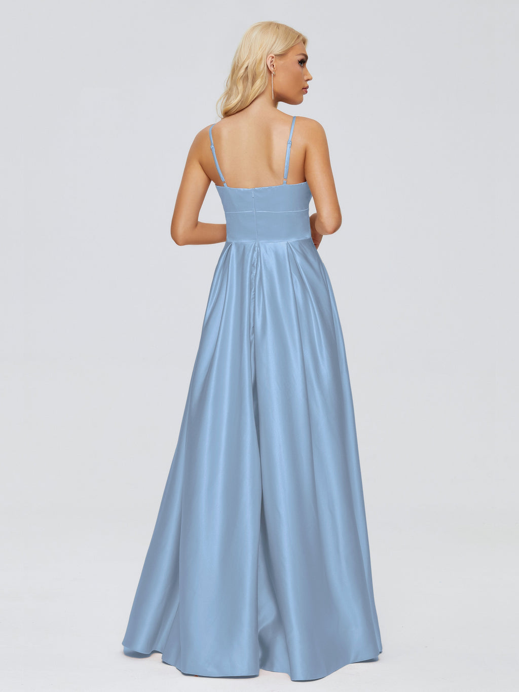 Faith Spaghetti Straps Satin Bridesmaid Dress