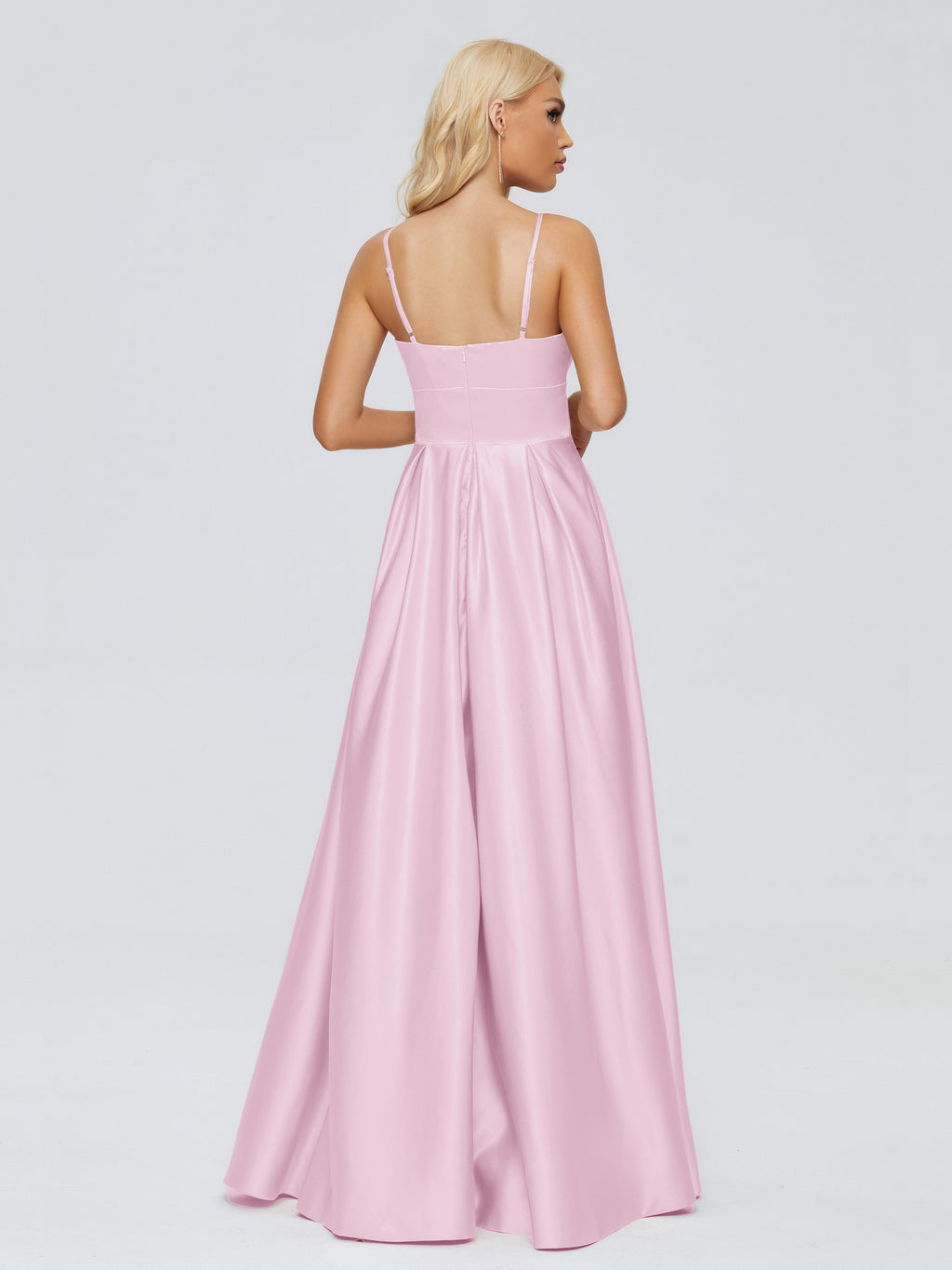 Faith Spaghetti Straps Satin Bridesmaid Dress