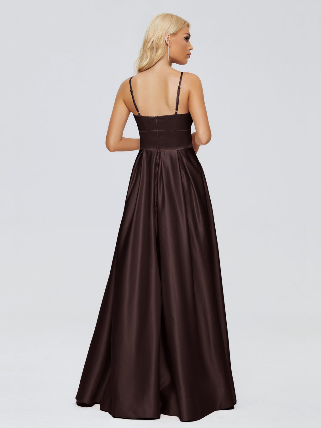 Faith Spaghetti Straps Satin Bridesmaid Dress