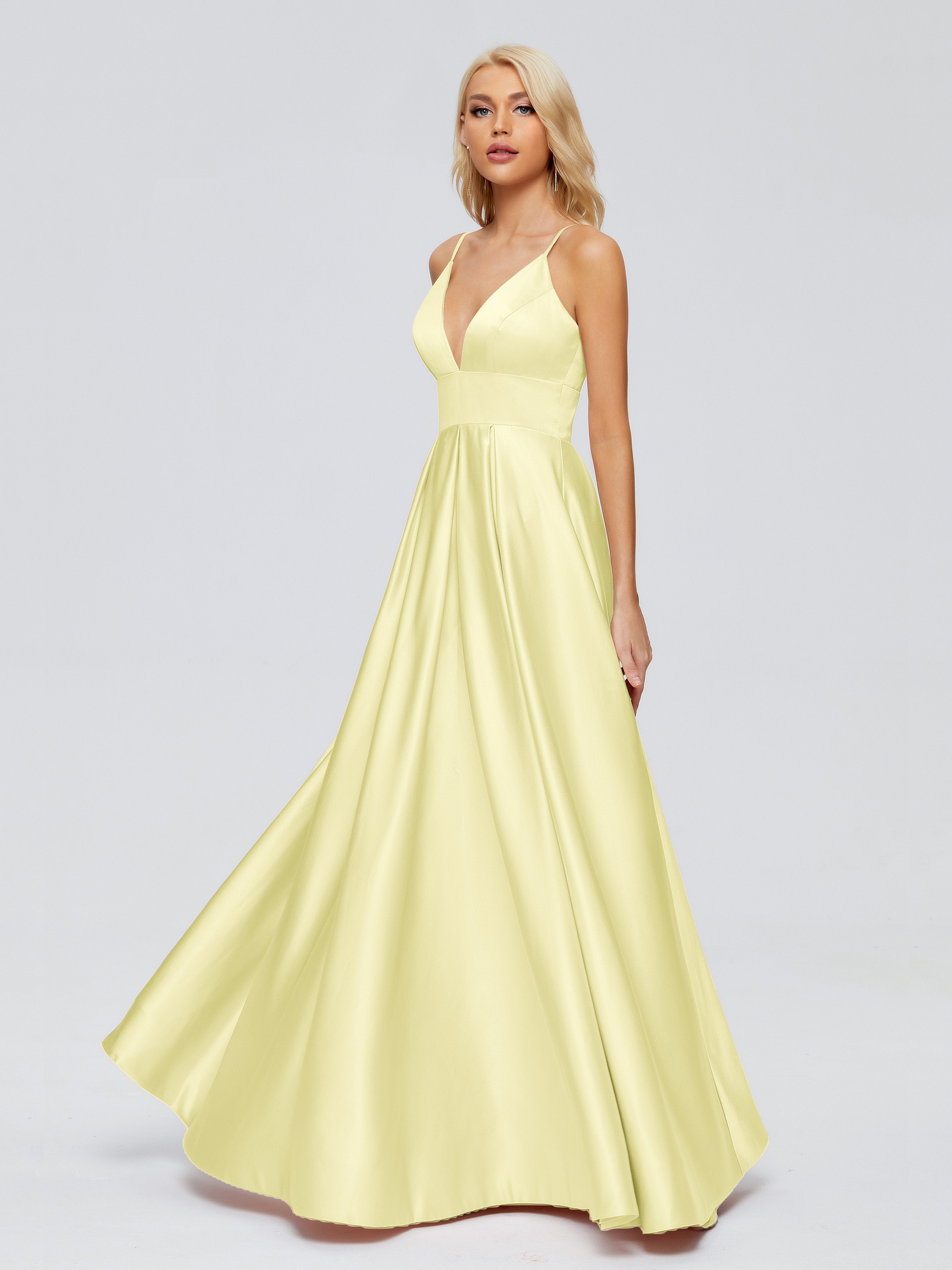 Faith Spaghetti Straps Satin Bridesmaid Dress