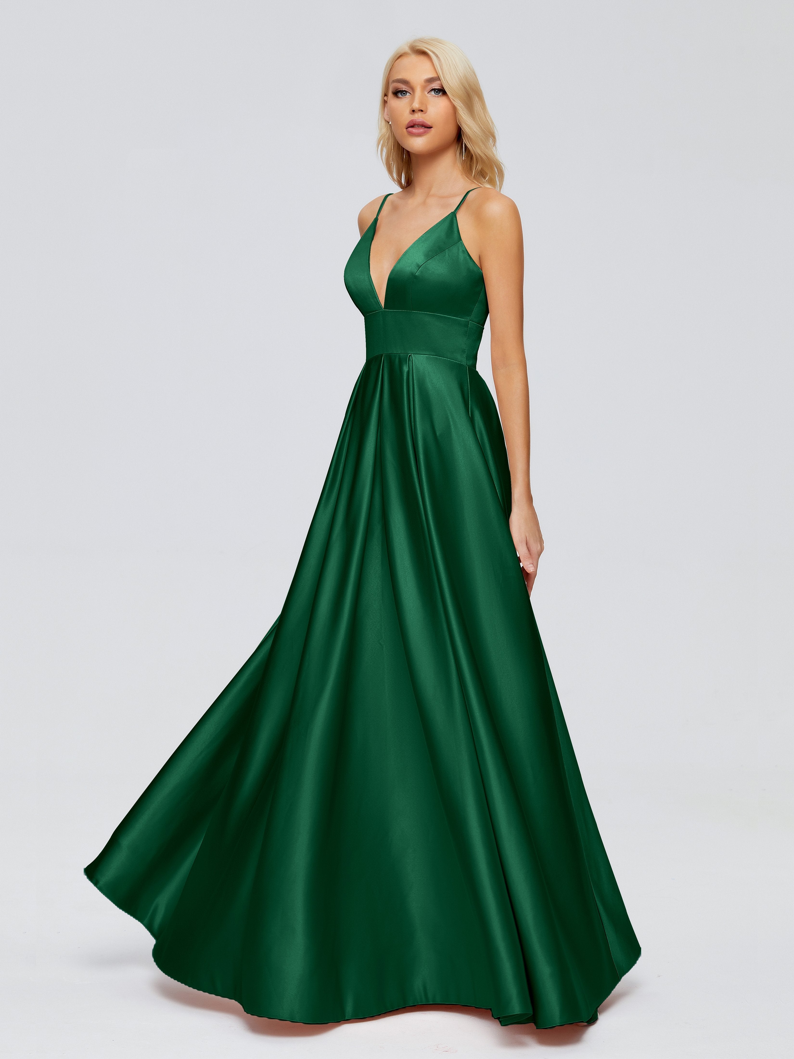 Faith Spaghetti Straps Satin Bridesmaid Dress