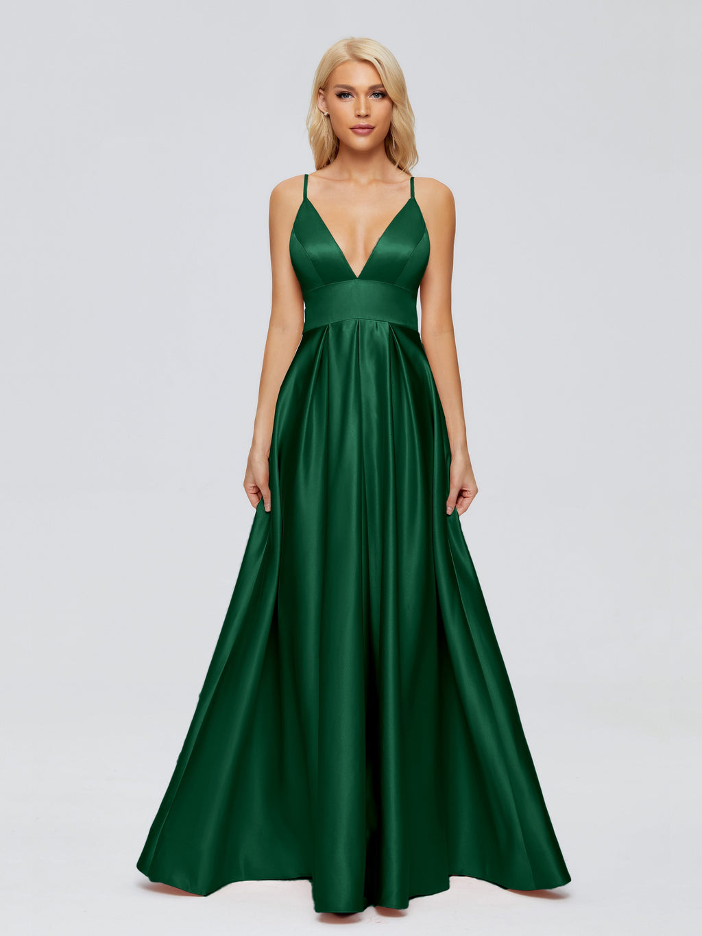 Faith Spaghetti Straps Satin Bridesmaid Dress