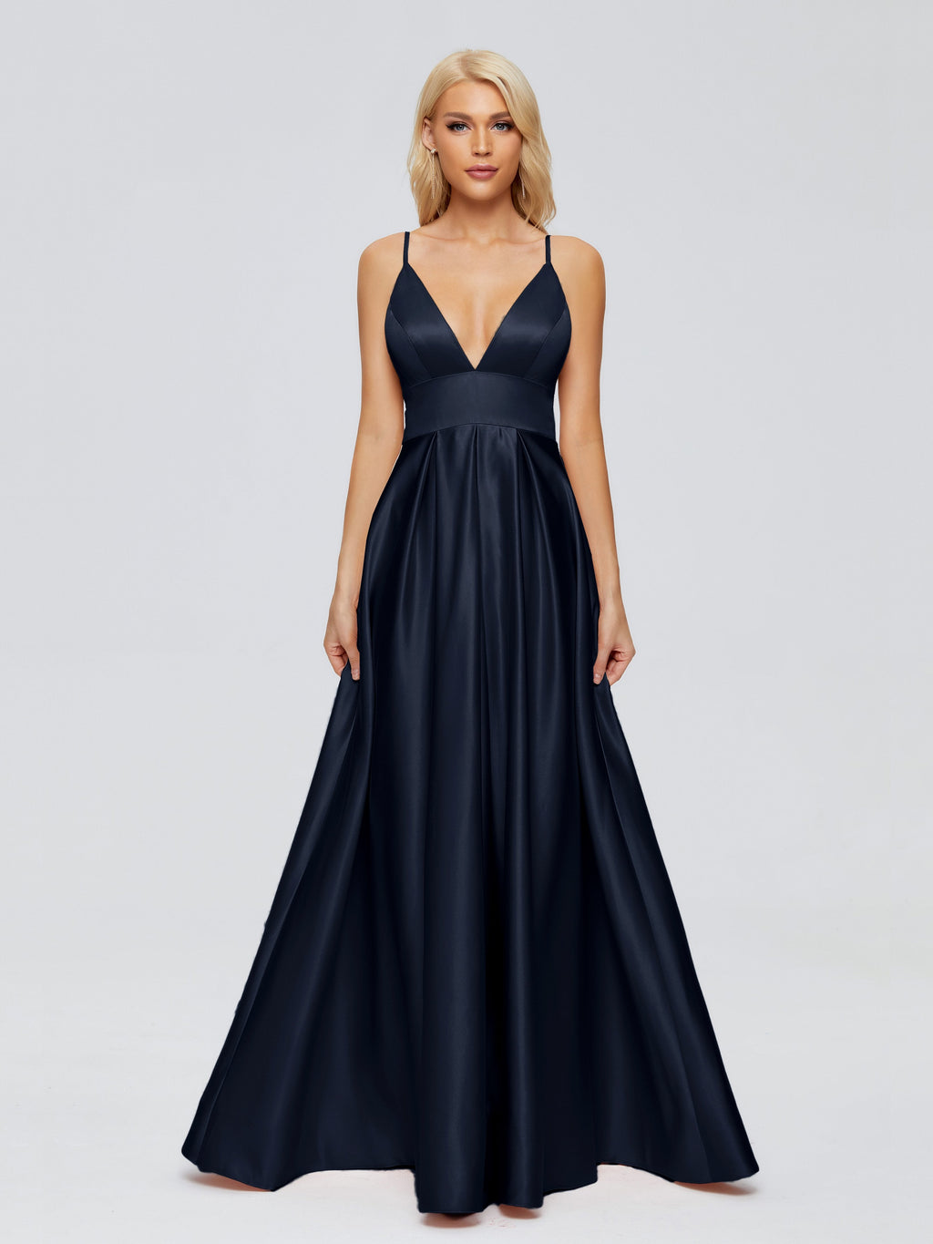 Faith Spaghetti Straps Satin Bridesmaid Dress