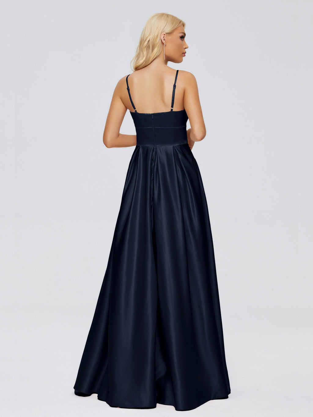 Faith Spaghetti Straps Satin Bridesmaid Dress