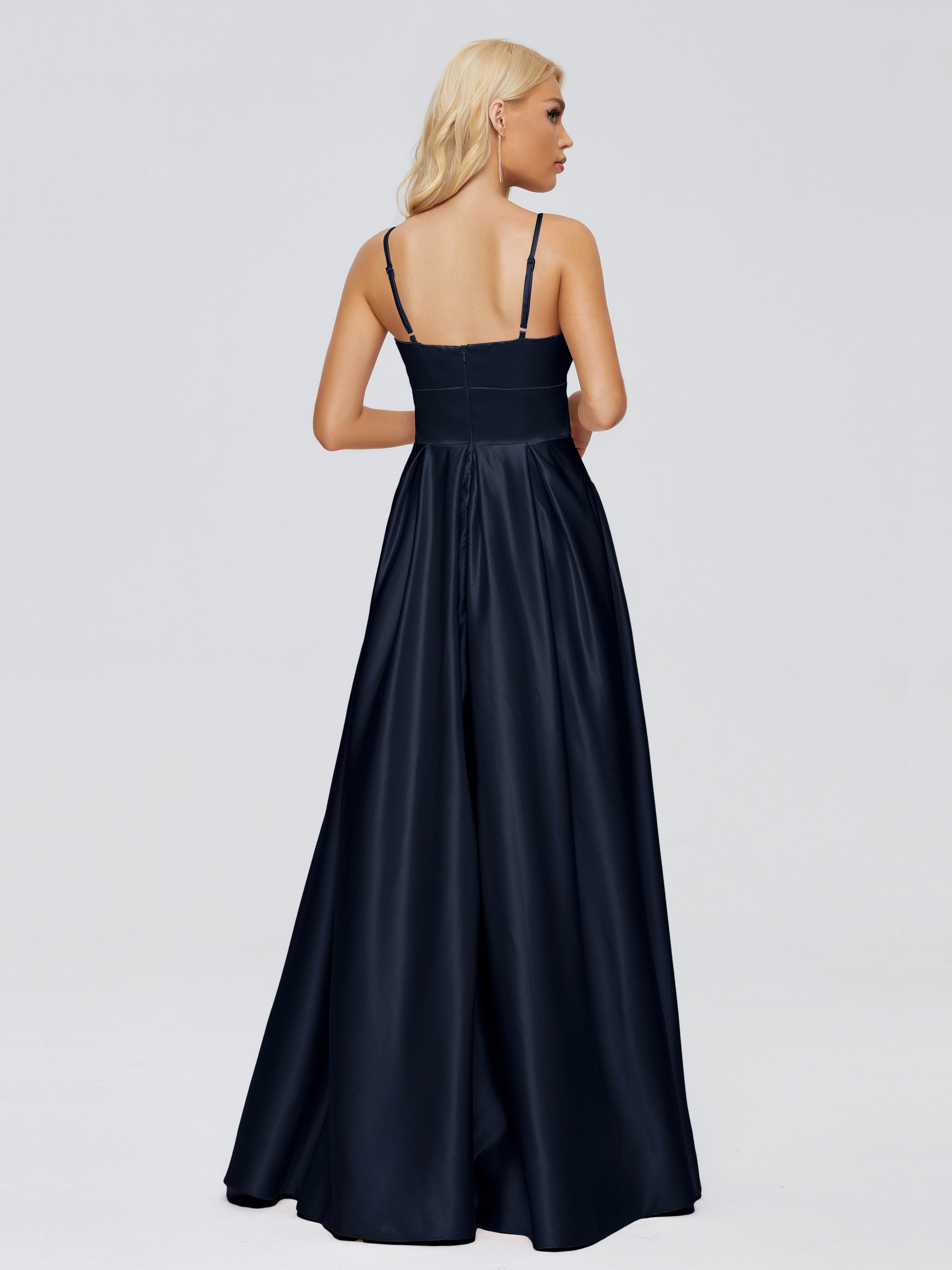 Faith Spaghetti Straps Satin Bridesmaid Dress
