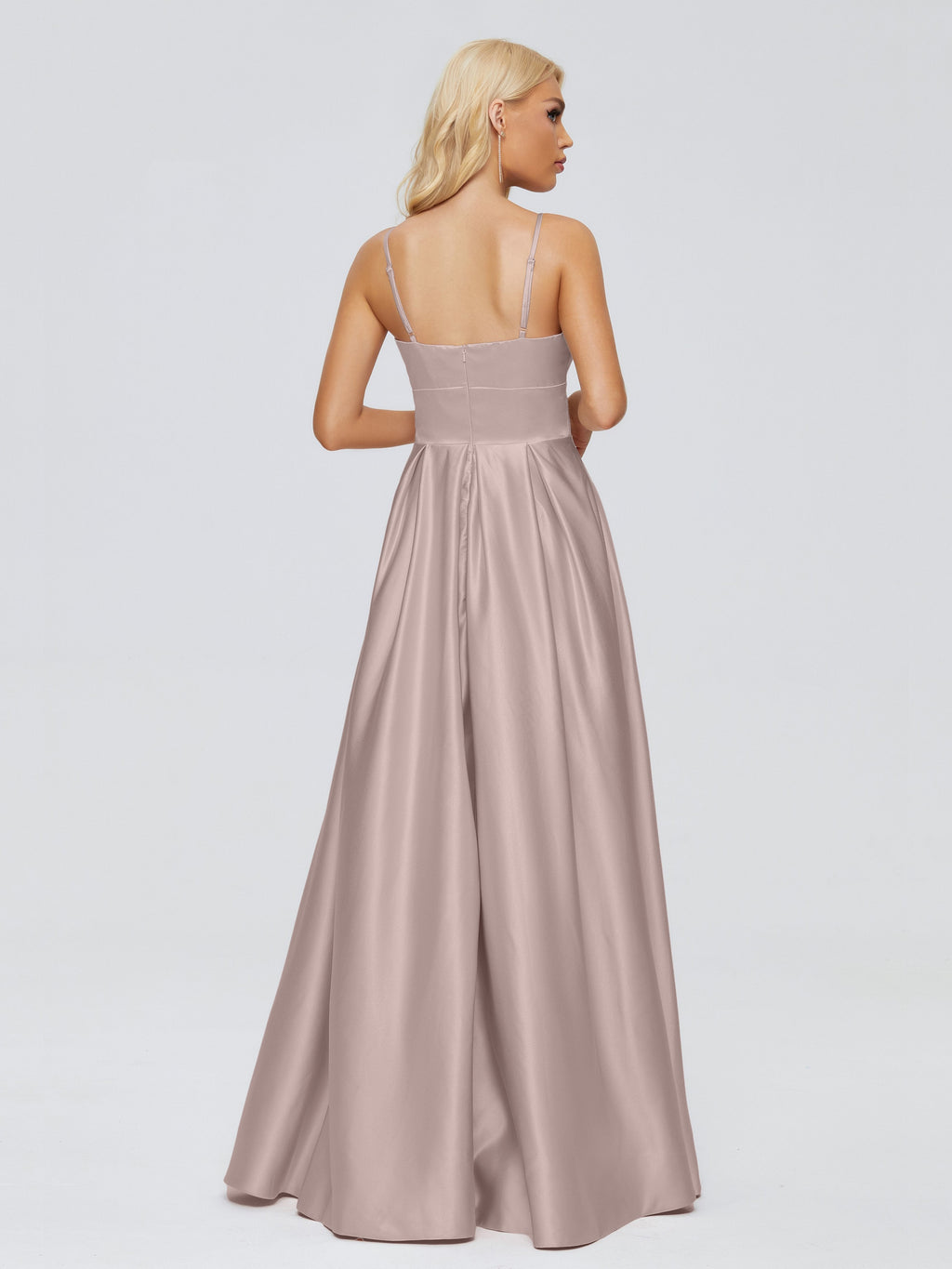 Faith Spaghetti Straps Satin Bridesmaid Dress