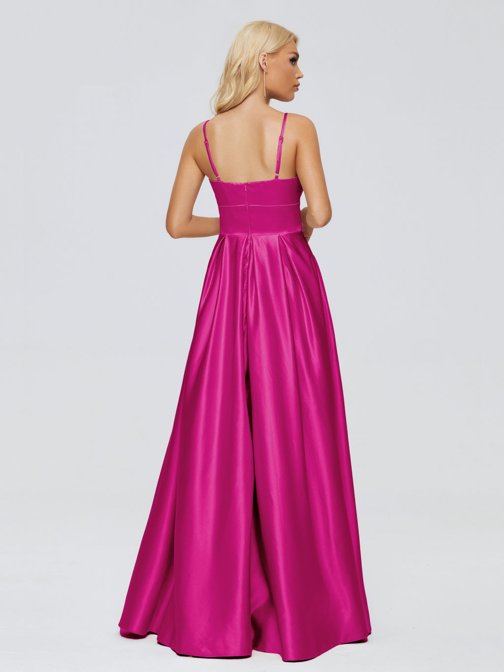 Faith Spaghetti Straps Satin Bridesmaid Dress