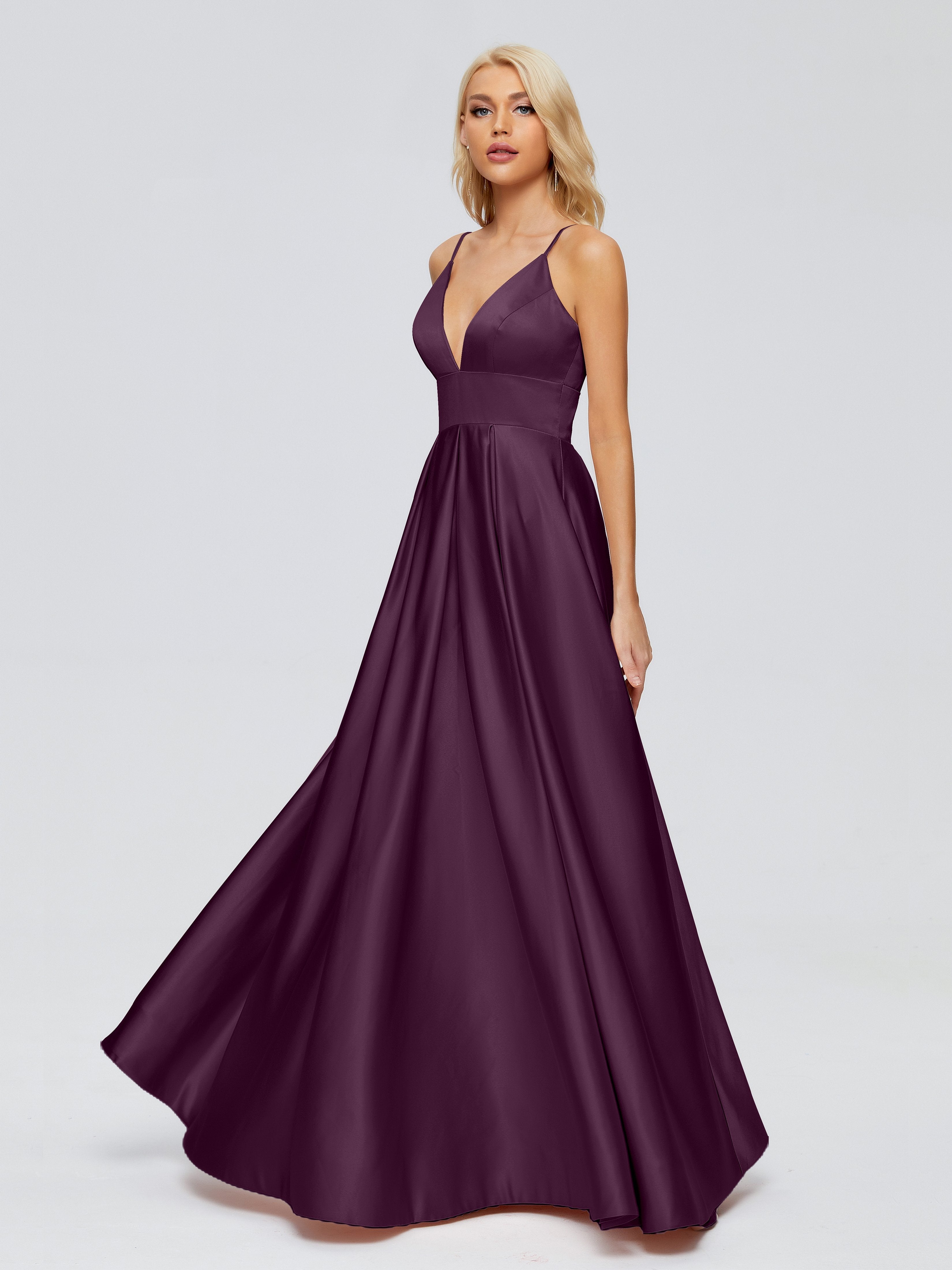 Faith Spaghetti Straps Satin Bridesmaid Dress