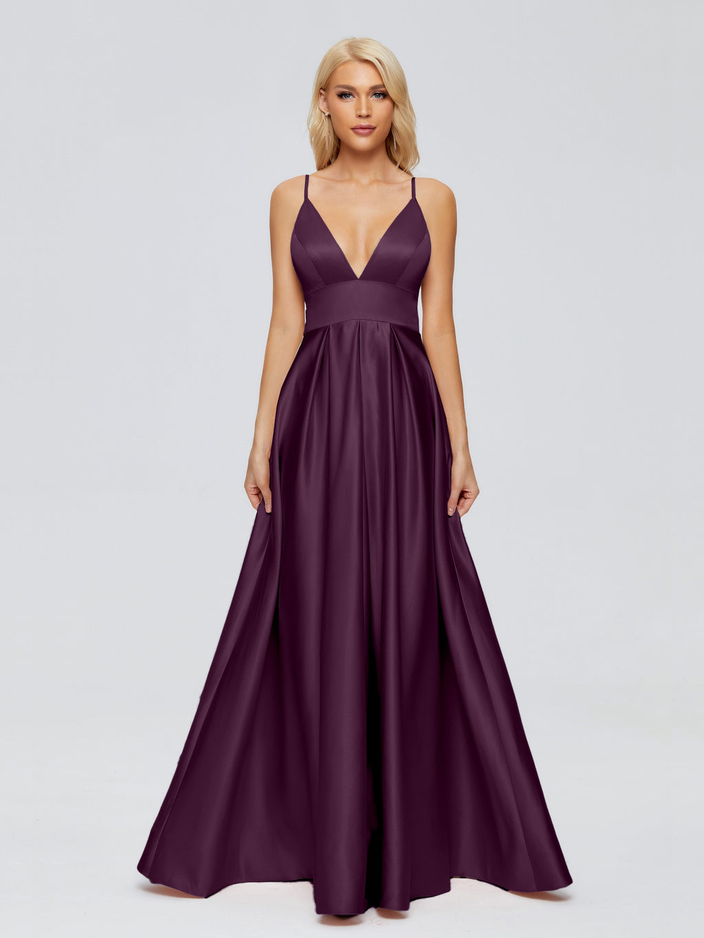 Faith Spaghetti Straps Satin Bridesmaid Dress