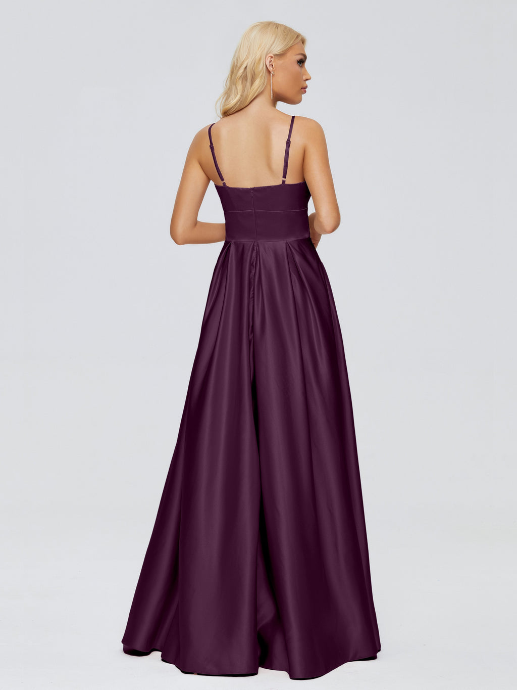 Faith Spaghetti Straps Satin Bridesmaid Dress