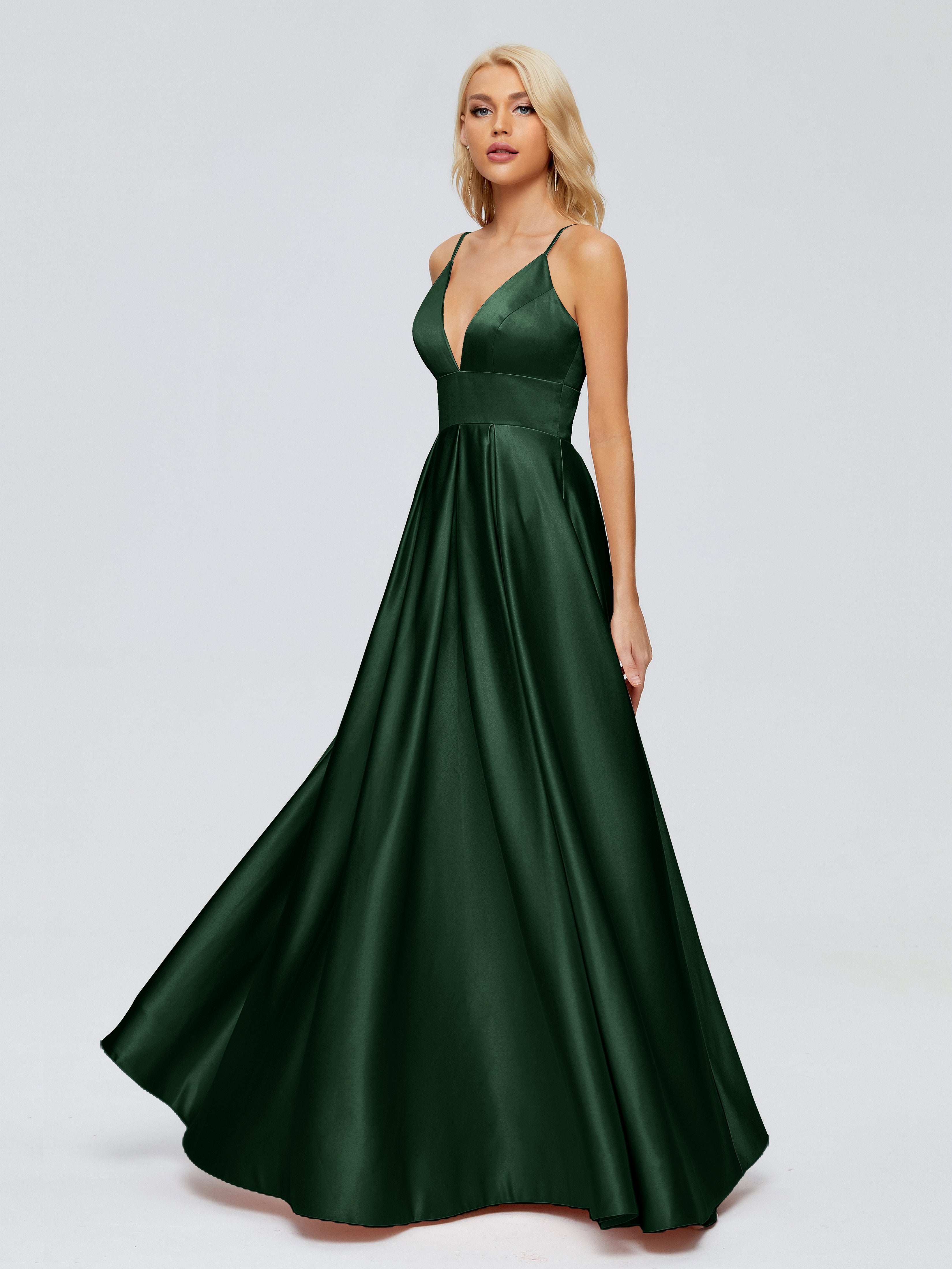 Faith Spaghetti Straps Satin Bridesmaid Dress