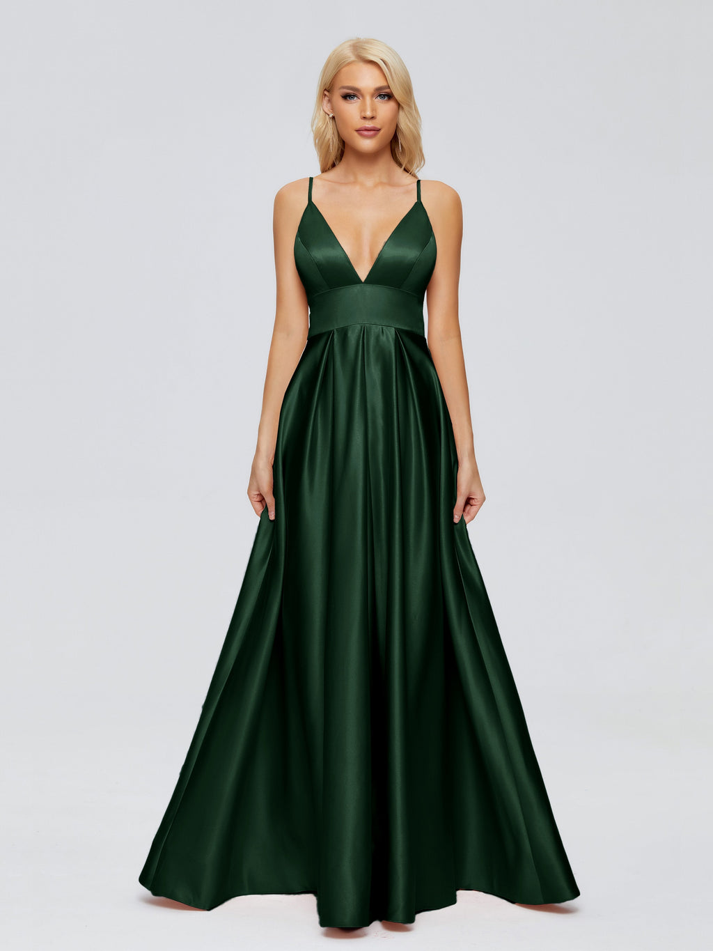 Faith Spaghetti Straps Satin Bridesmaid Dress