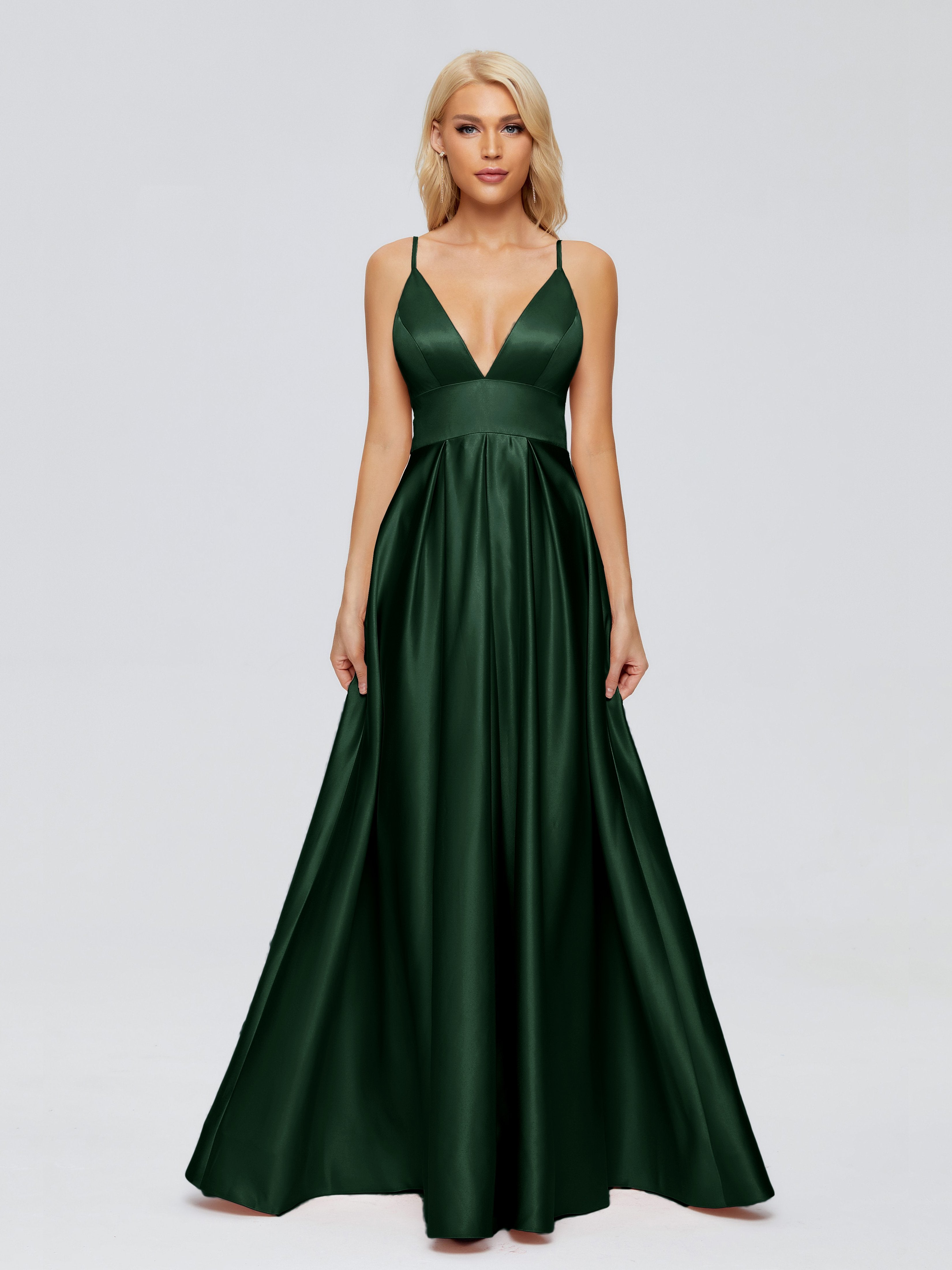 Faith Spaghetti Straps Satin Bridesmaid Dress