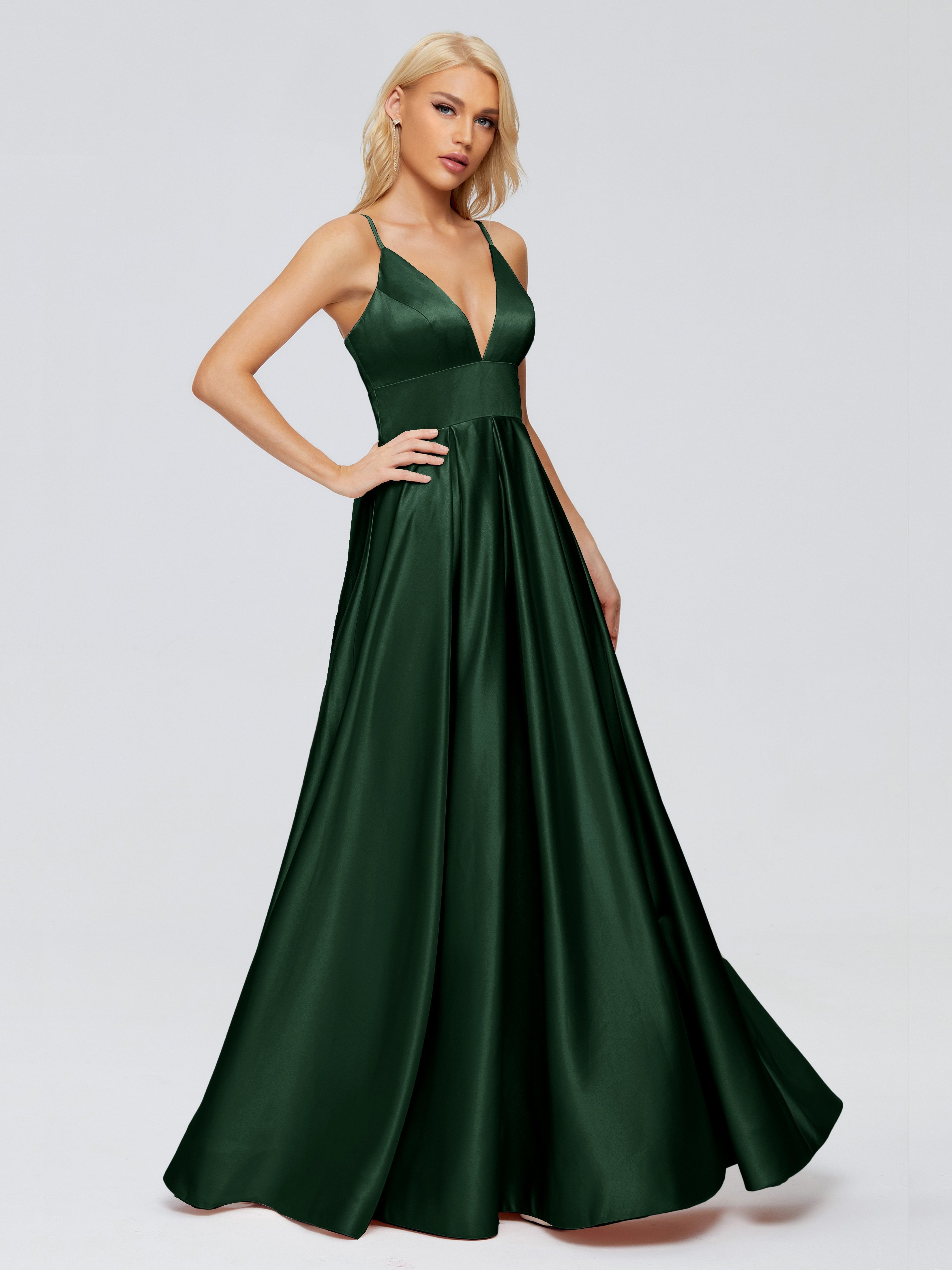 Faith Spaghetti Straps Satin Bridesmaid Dress
