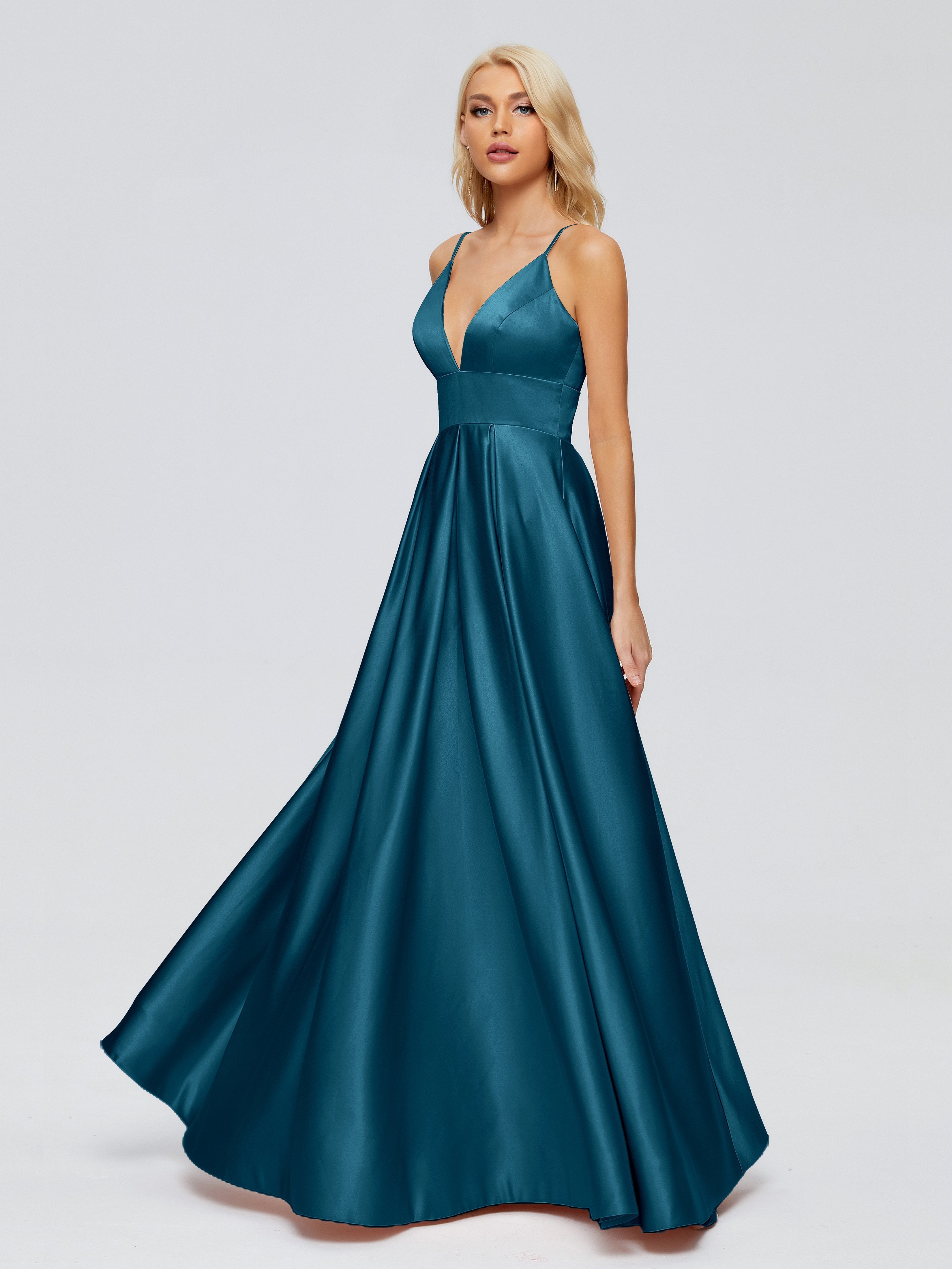 Faith Spaghetti Straps Satin Bridesmaid Dress