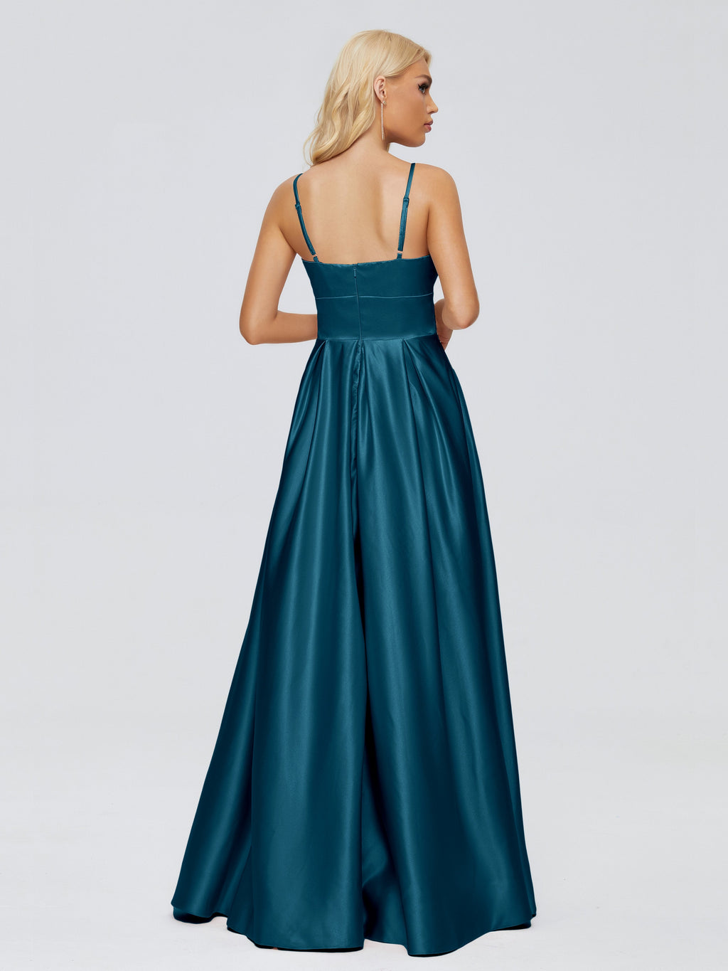 Faith Spaghetti Straps Satin Bridesmaid Dress