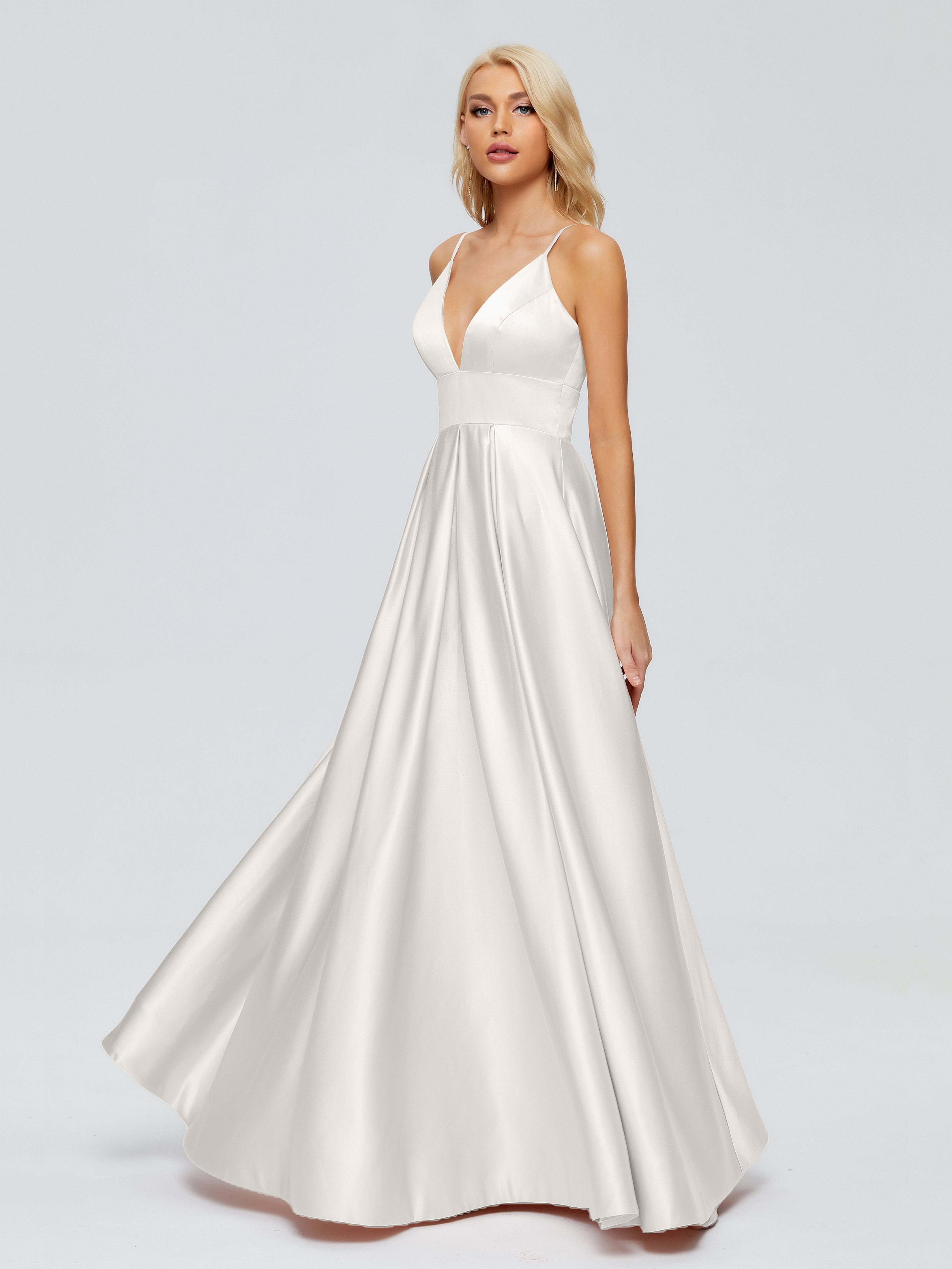 Faith Spaghetti Straps Satin Bridesmaid Dress