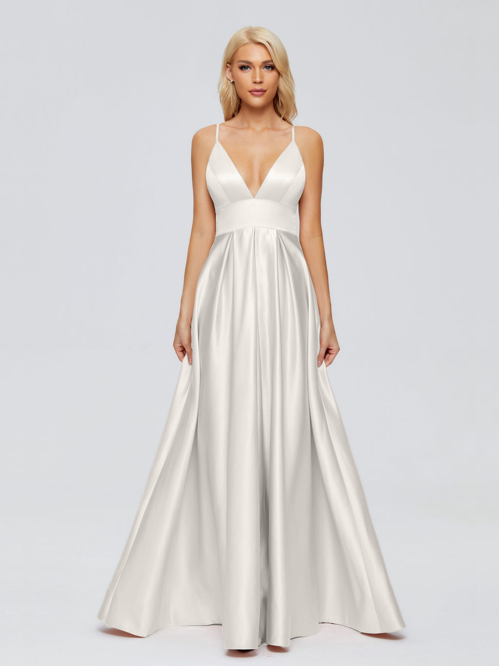 Faith Spaghetti Straps Satin Bridesmaid Dress