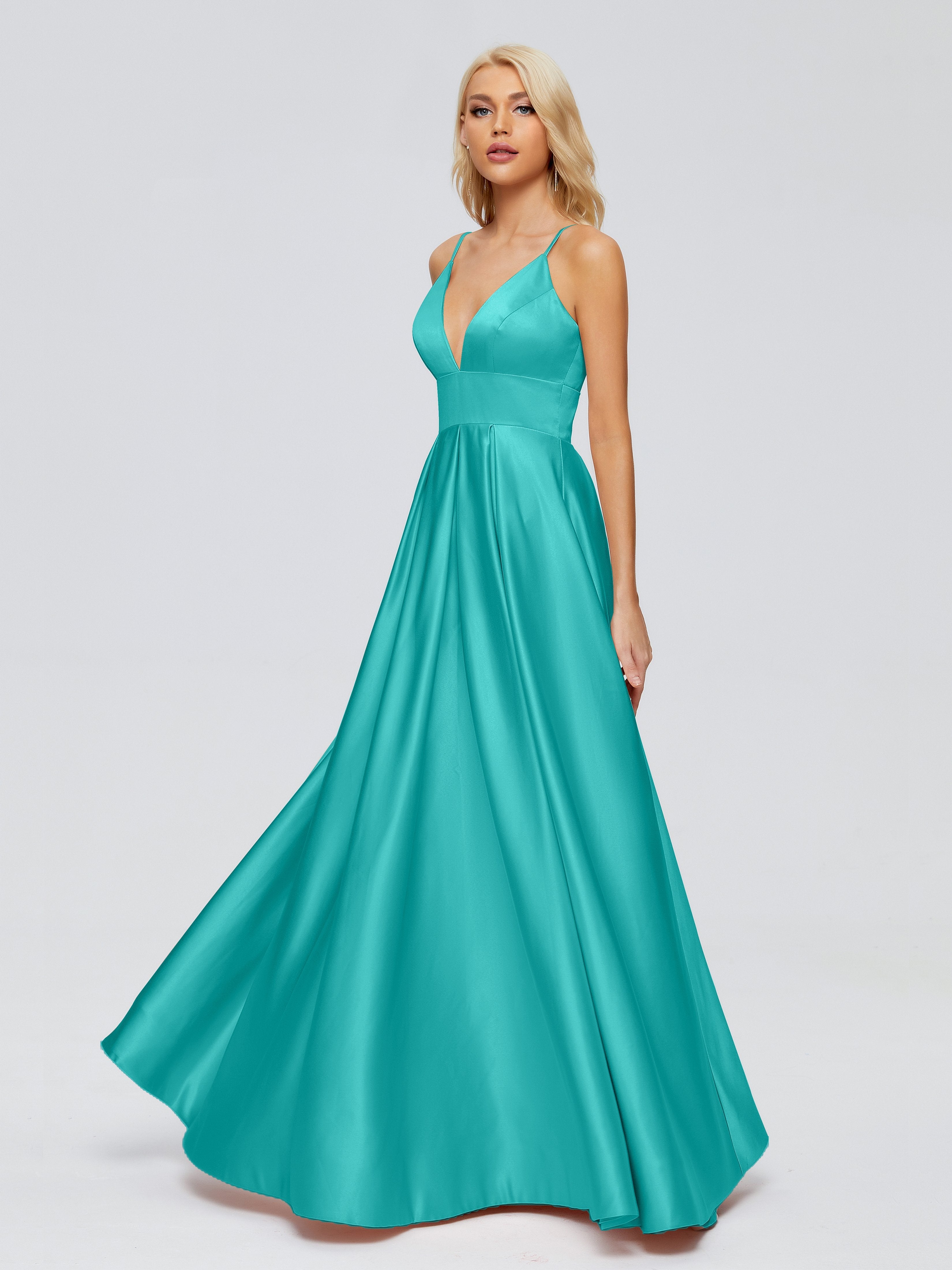 Faith Spaghetti Straps Satin Bridesmaid Dress