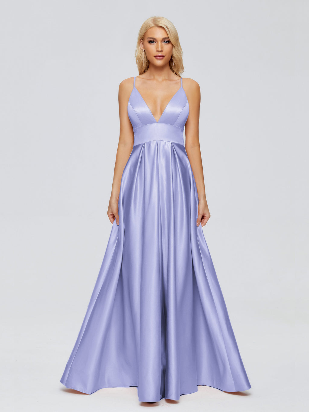 Faith Spaghetti Straps Satin Bridesmaid Dress